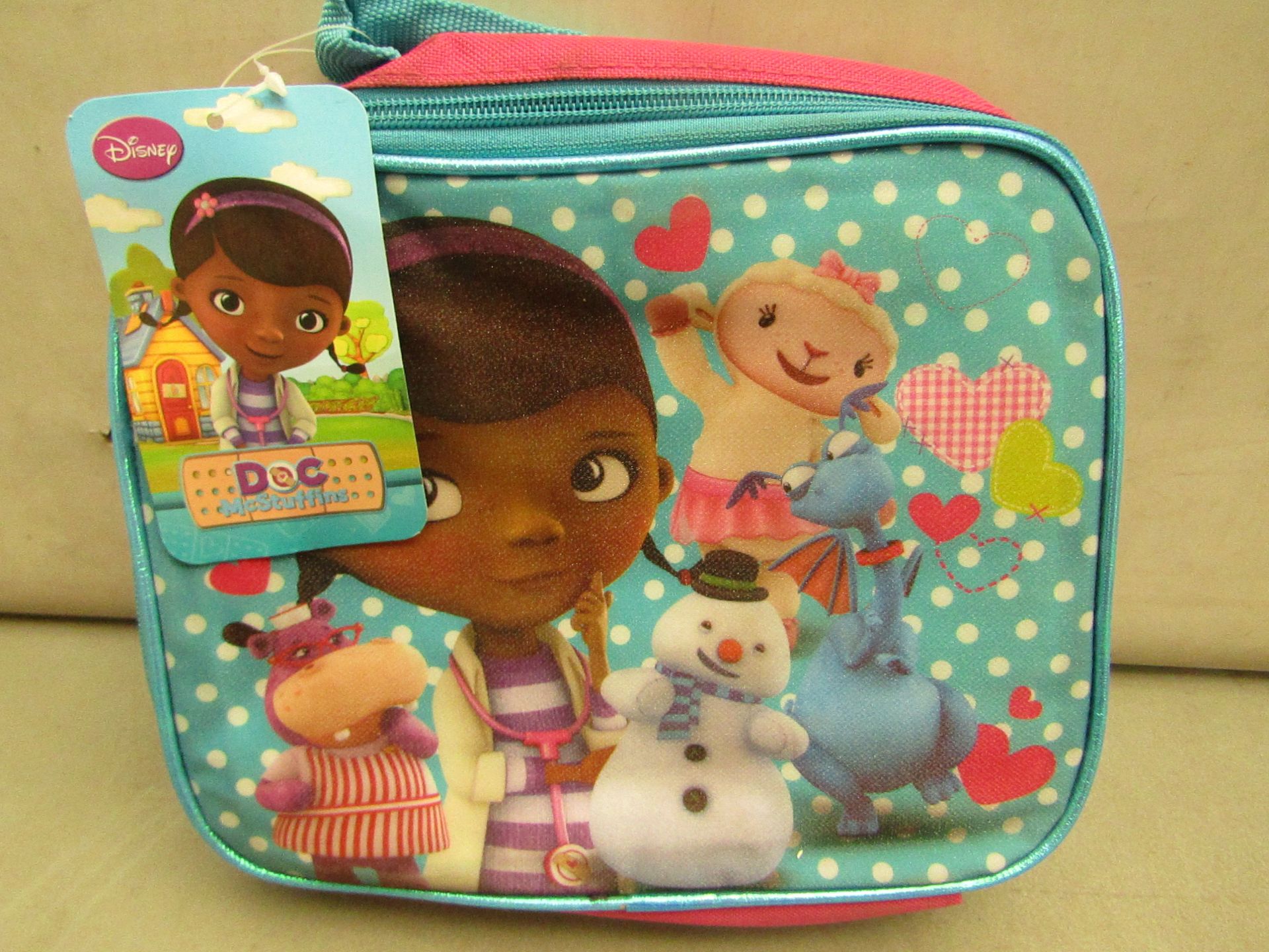 5 x Disney Junior - Doc Mcstuffins Fabric Lunch Box RRP £5.49 each- New & Packaged.