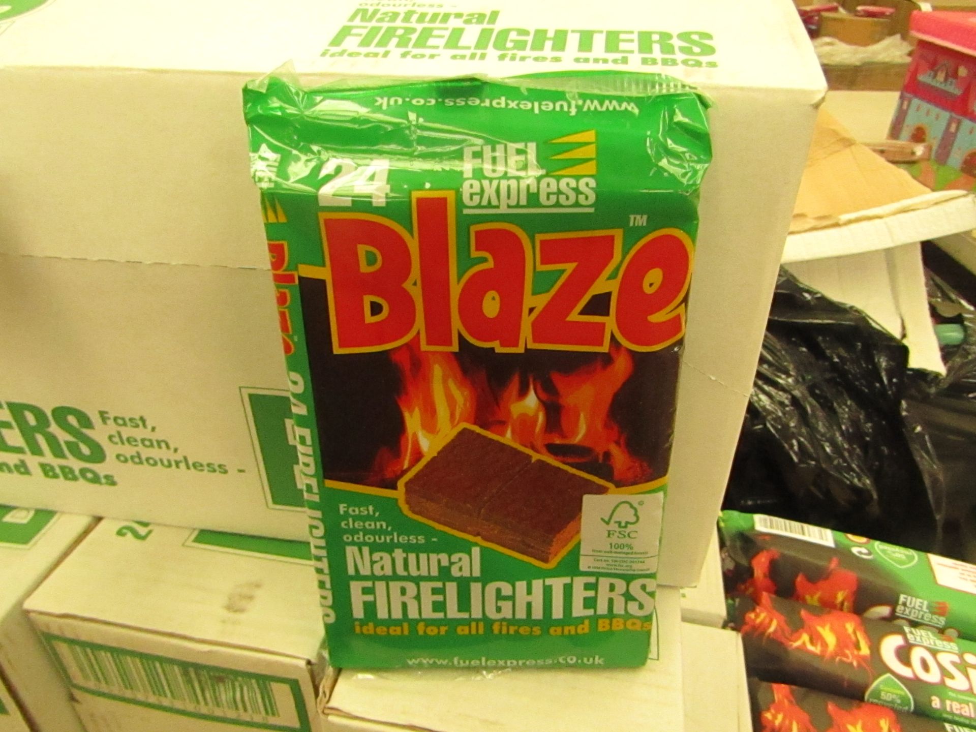 24 x packs Blaze - Fuel Express Natural Fire Lighters (24 Small Cubes Per Pack) - RRP £1.50 per