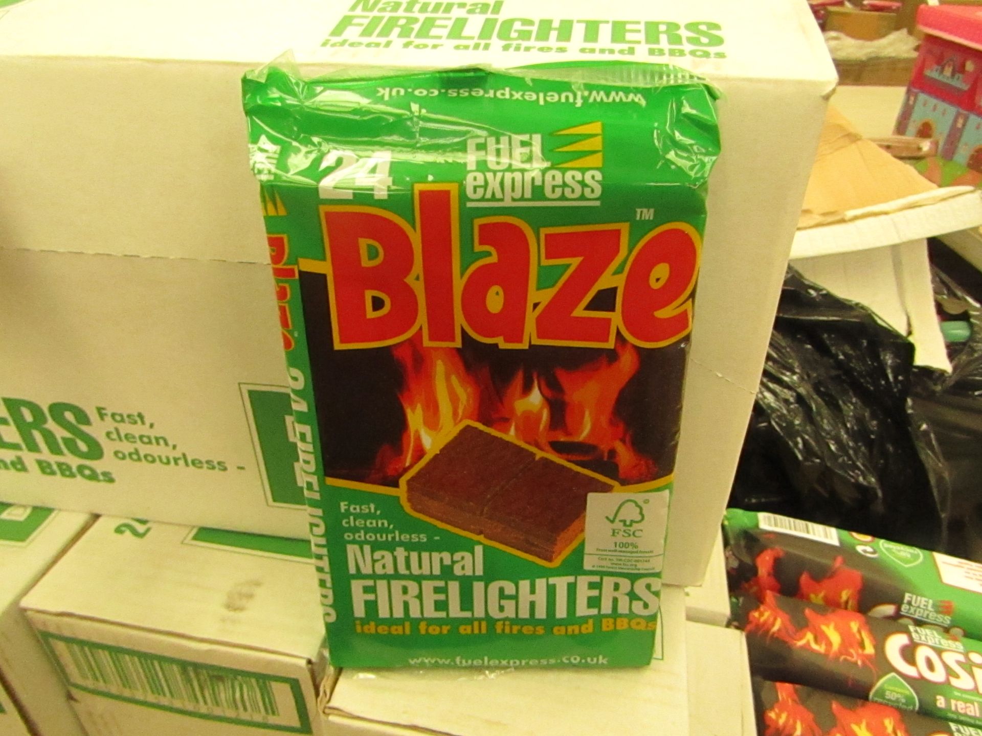 24 x packs Blaze - Fuel Express Natural Fire Lighters (24 Small Cubes Per Pack) - RRP £1.50 per