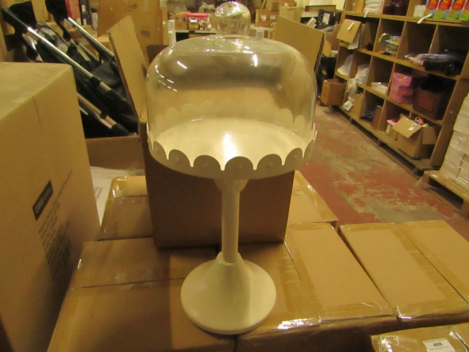 GR8Home - Cake Stand With Glass Lid - New & Boxed.