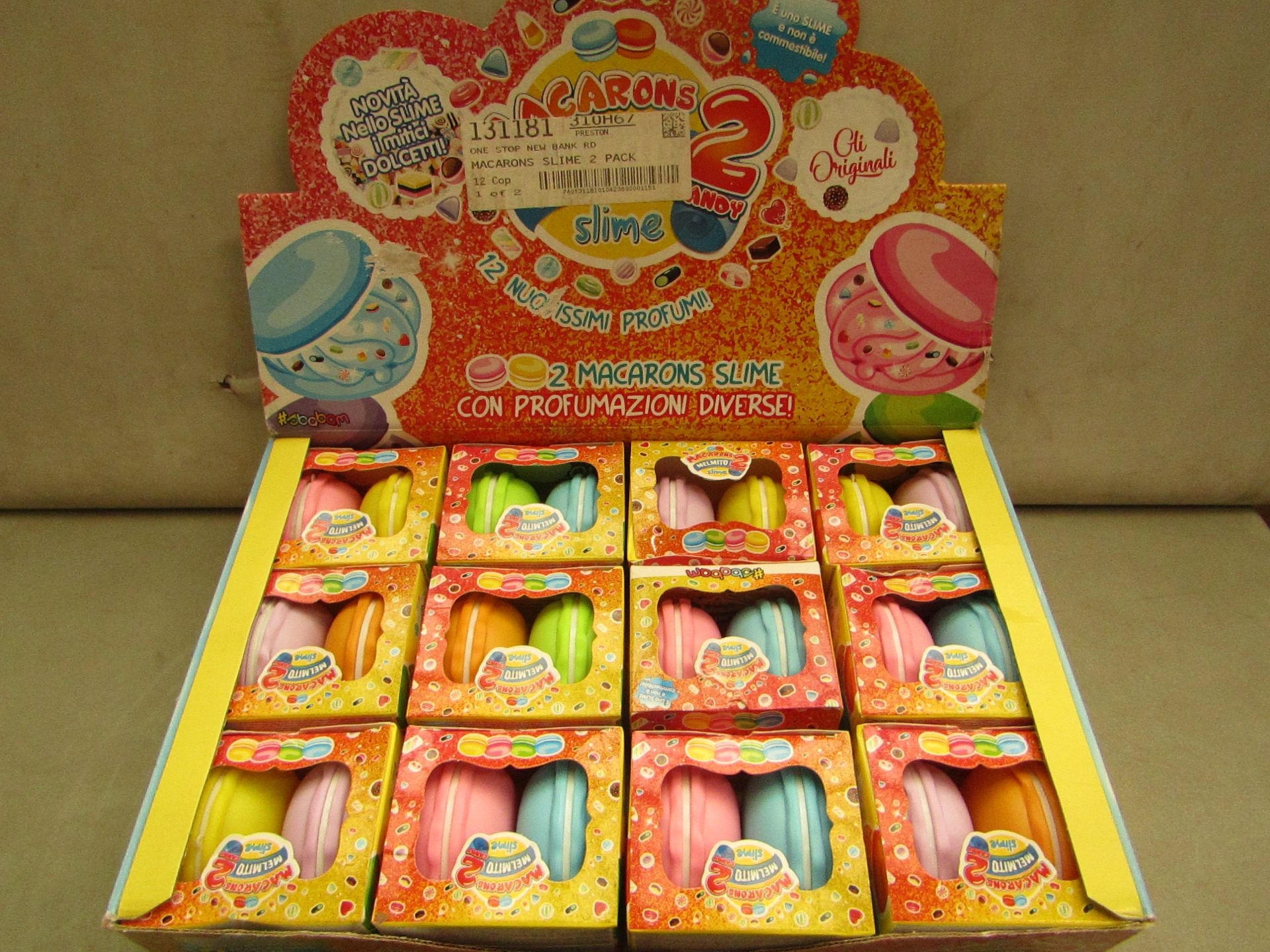 Macarons Slime - 6 Various Slimes - ( Box of 12) Unused & Boxed.