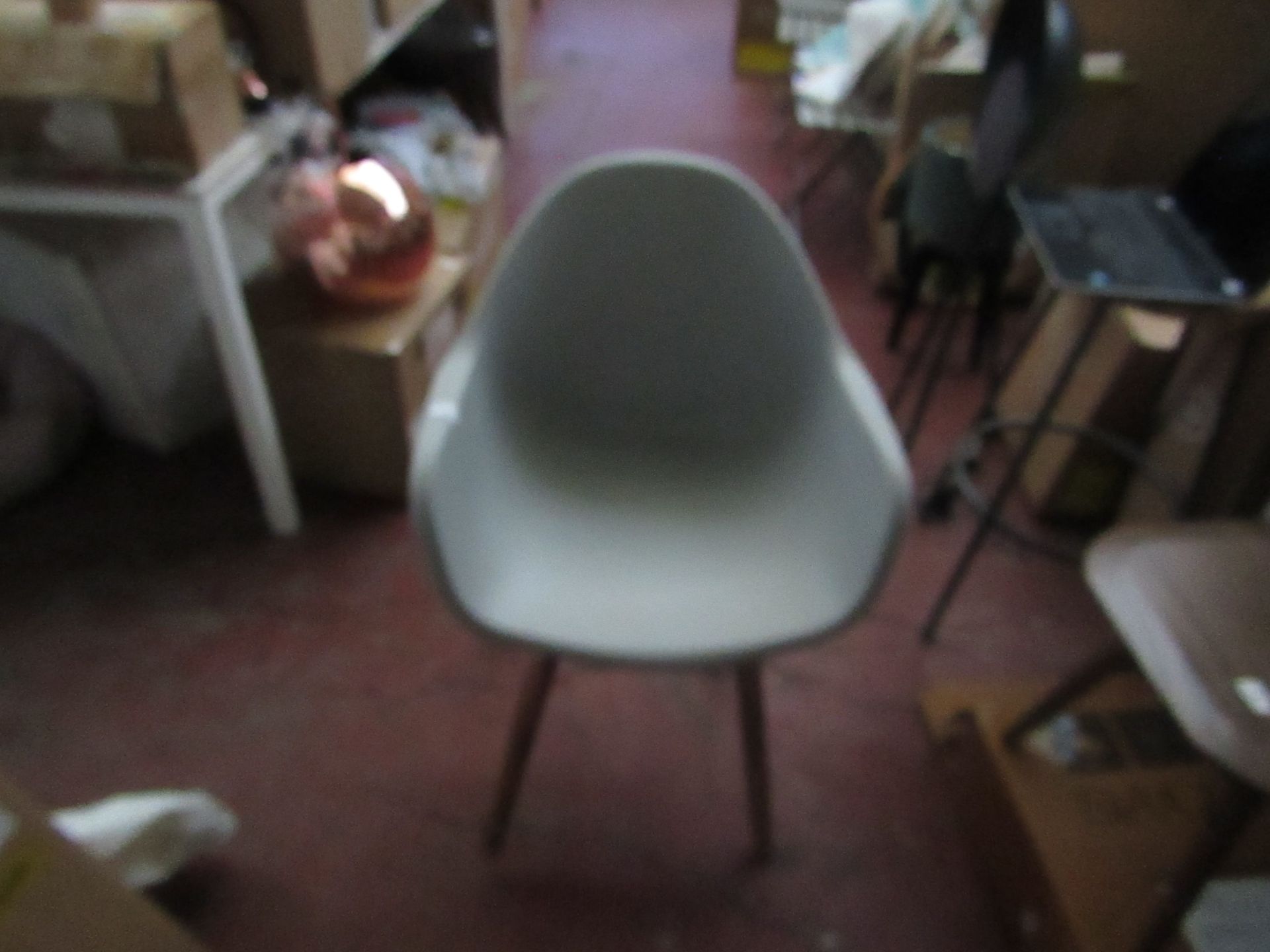 | 1X | COX AND COX PLASTIC AND WOOD TUB CHAIR | UNUSED BUT HAVE SOME MINOR MARKS ON THE LEGS THE