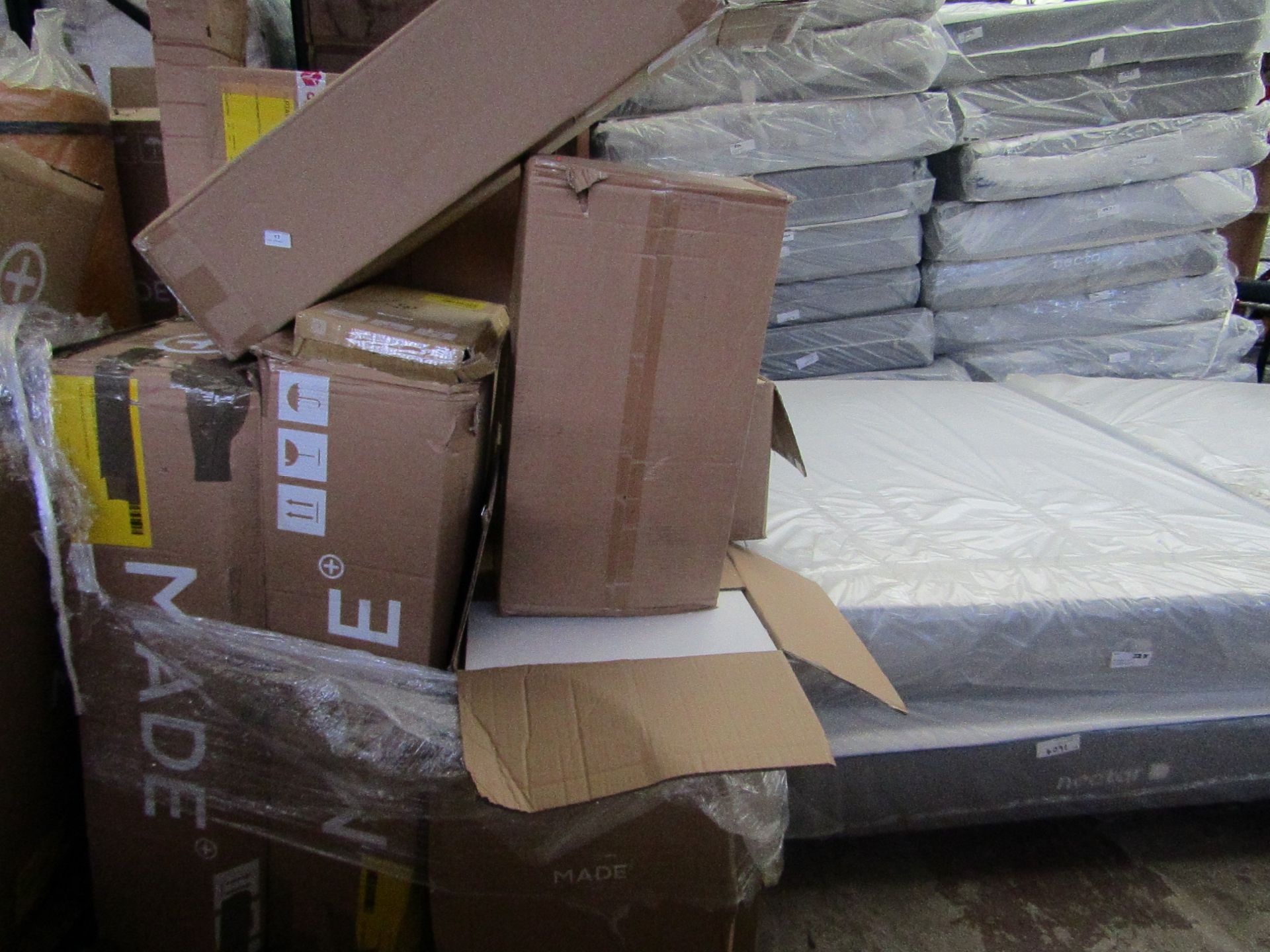 | 1X | PALLET OF MADE.COM RETURNS ALL WITH EITHER DAMAGE OR PARTS MISSING | CUSTOMER RETURNS |