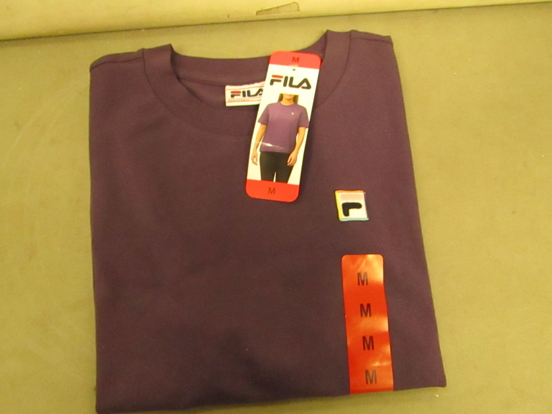 Fila T/Shirt Ladies Gothic Grape Colour Size M New With Tags