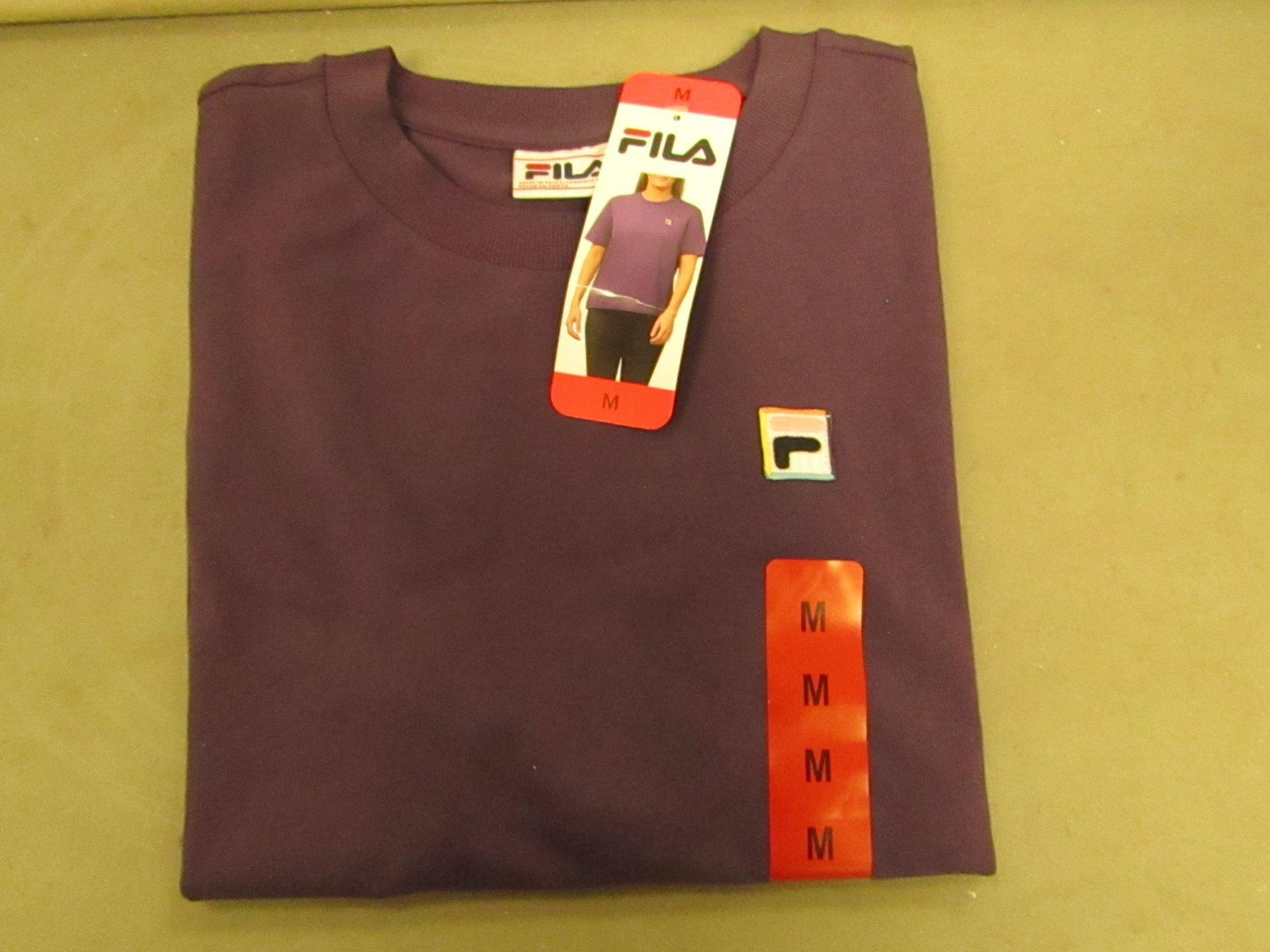 Fila T/Shirt Ladies Gothic Grape Colour Size M New With Tags