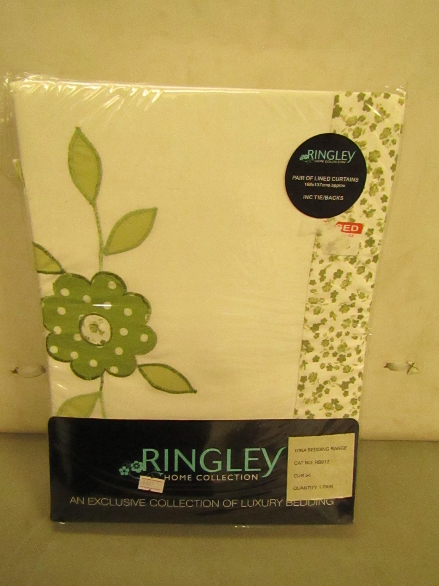 Ringley Lined Curtains 168 X 137 CM (INC Tie Backs )New in Packaging