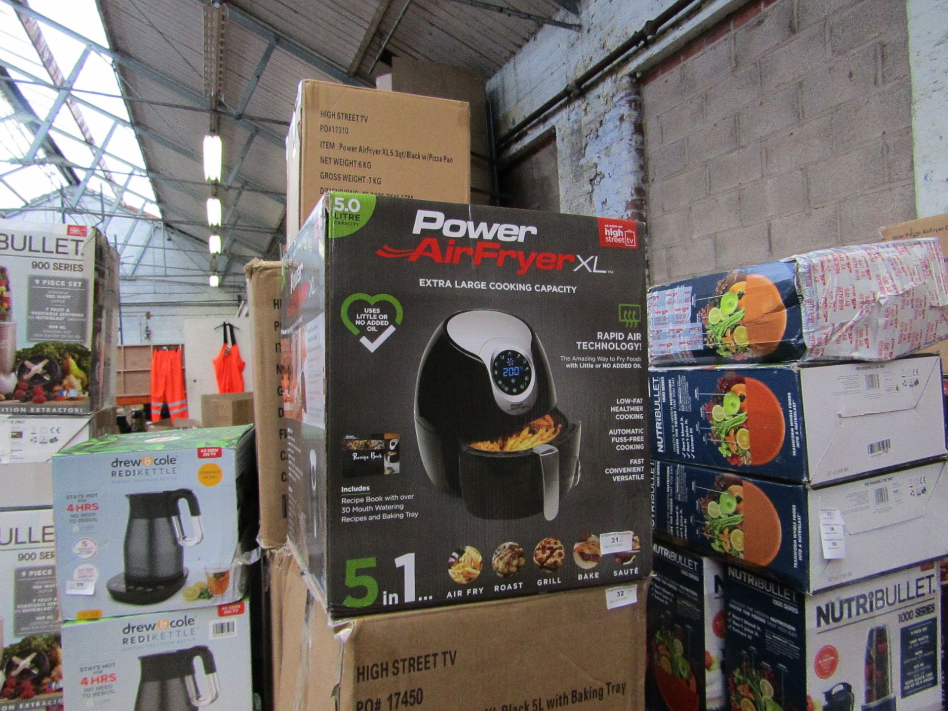| 6X | POWER AIR FRYER 5L | UNCHECKED AND BOXED | NO ONLINE RE-SALE | SKU C5060191466936 | RRP £69.