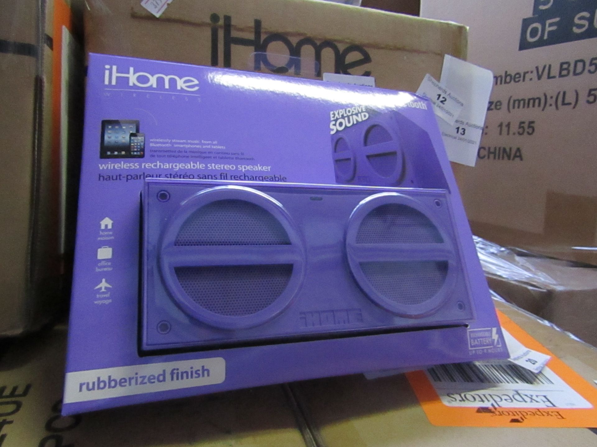4x iHome, Wireless Rechargeable Stereo Speaker, New and Boxed