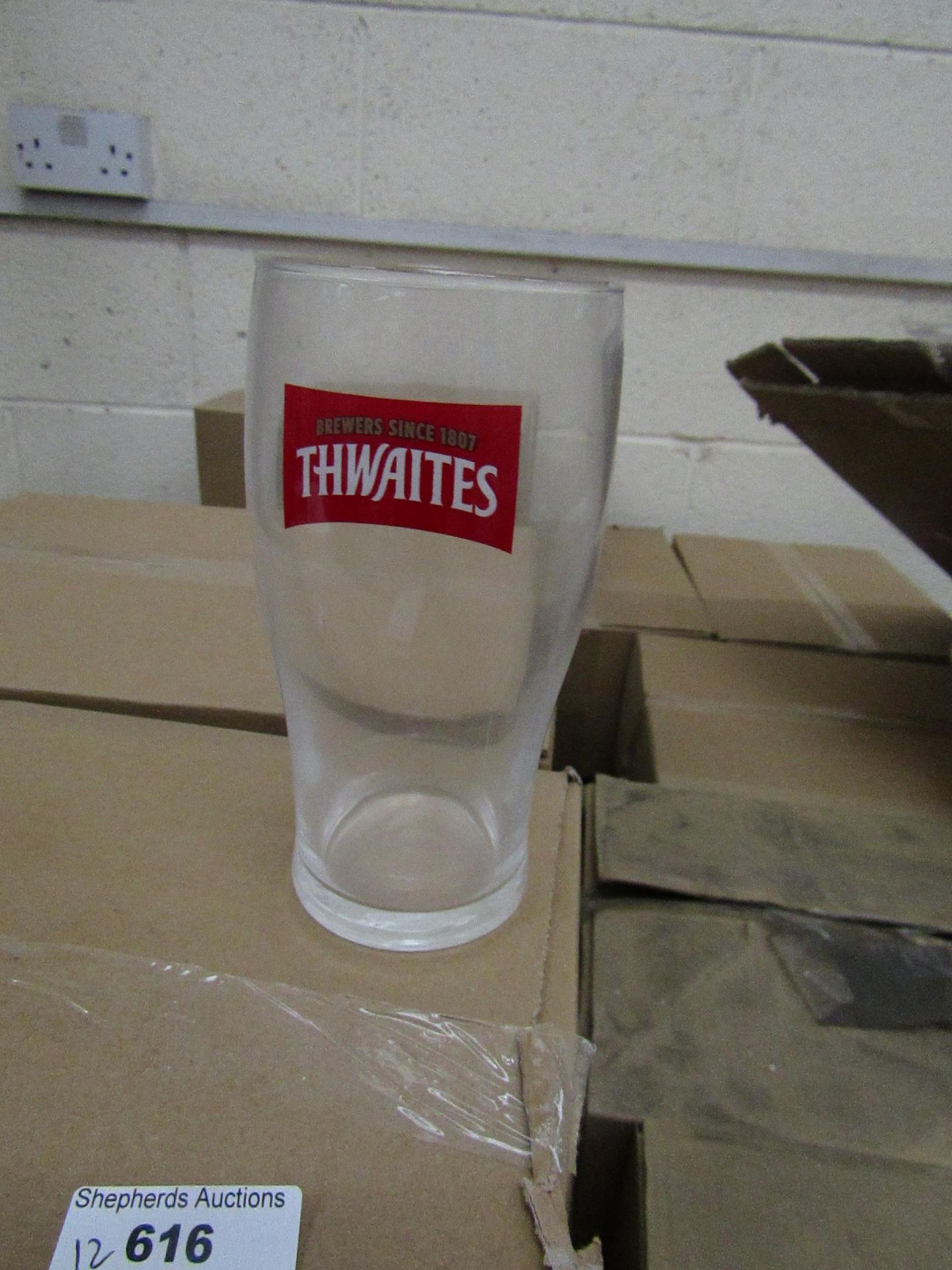 12x Thwaites Pint Glasses - New & Boxed.