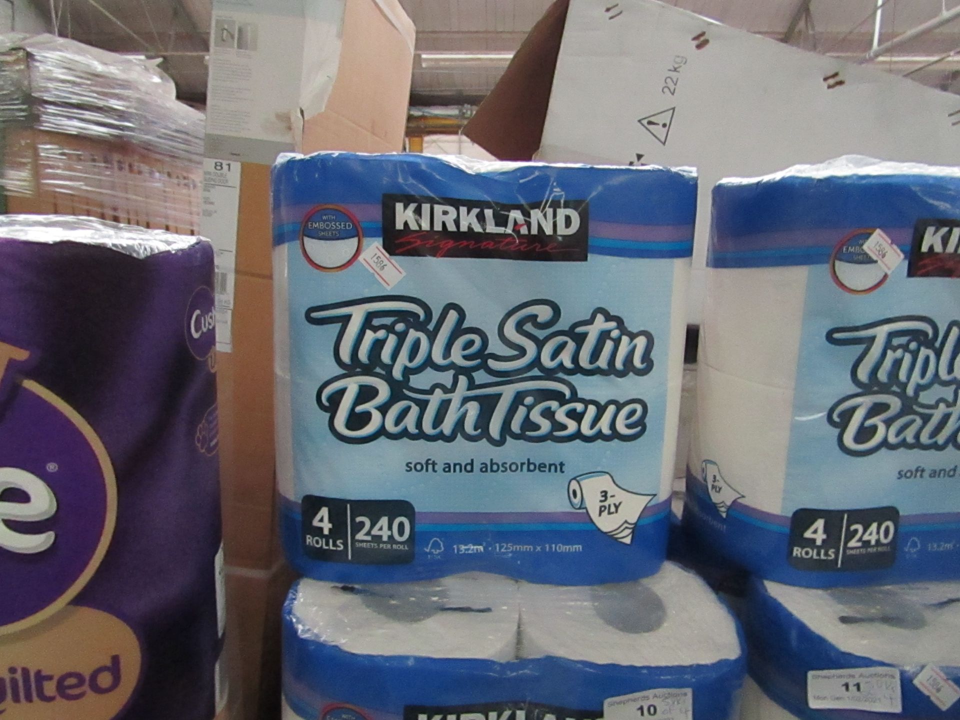 5X Kirkland Triple Satin BathTissue 3PLY 4rolls new and packaged