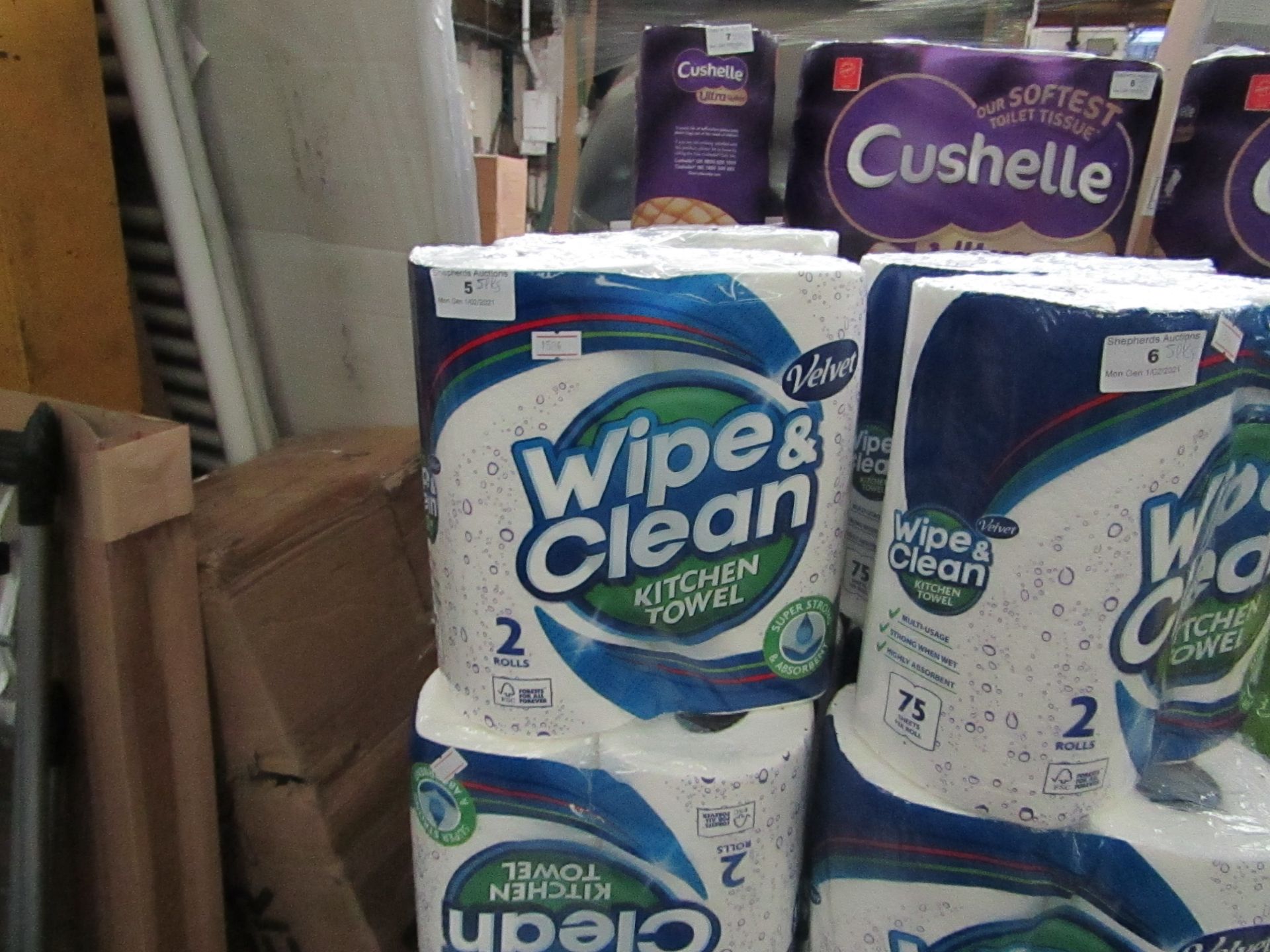 5X Wipe & Clean Kitchen Towel 2 rolls new and packaged