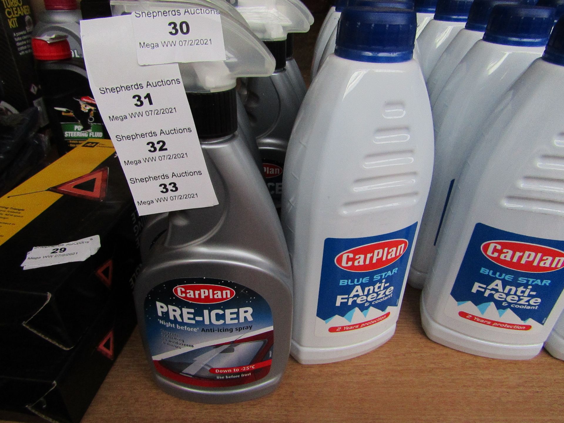 1x Carplan - Pre-Icer - 500ml - Unused. 2x Carplan - Blue Star Anti-Freeze & Coolant - 1 Litre -