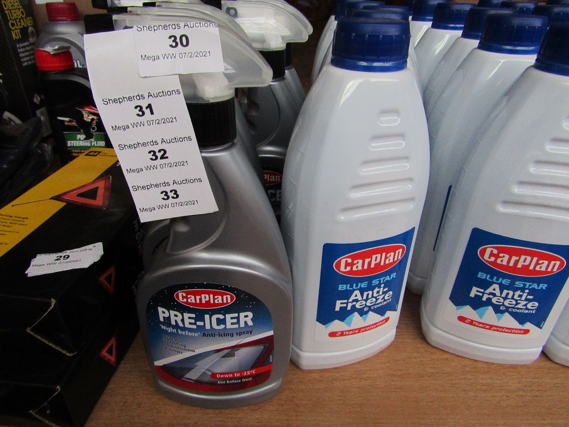 1x Carplan - Pre-Icer - 500ml - Unused. 2x Carplan - Blue Star Anti-Freeze & Coolant - 1 Litre -