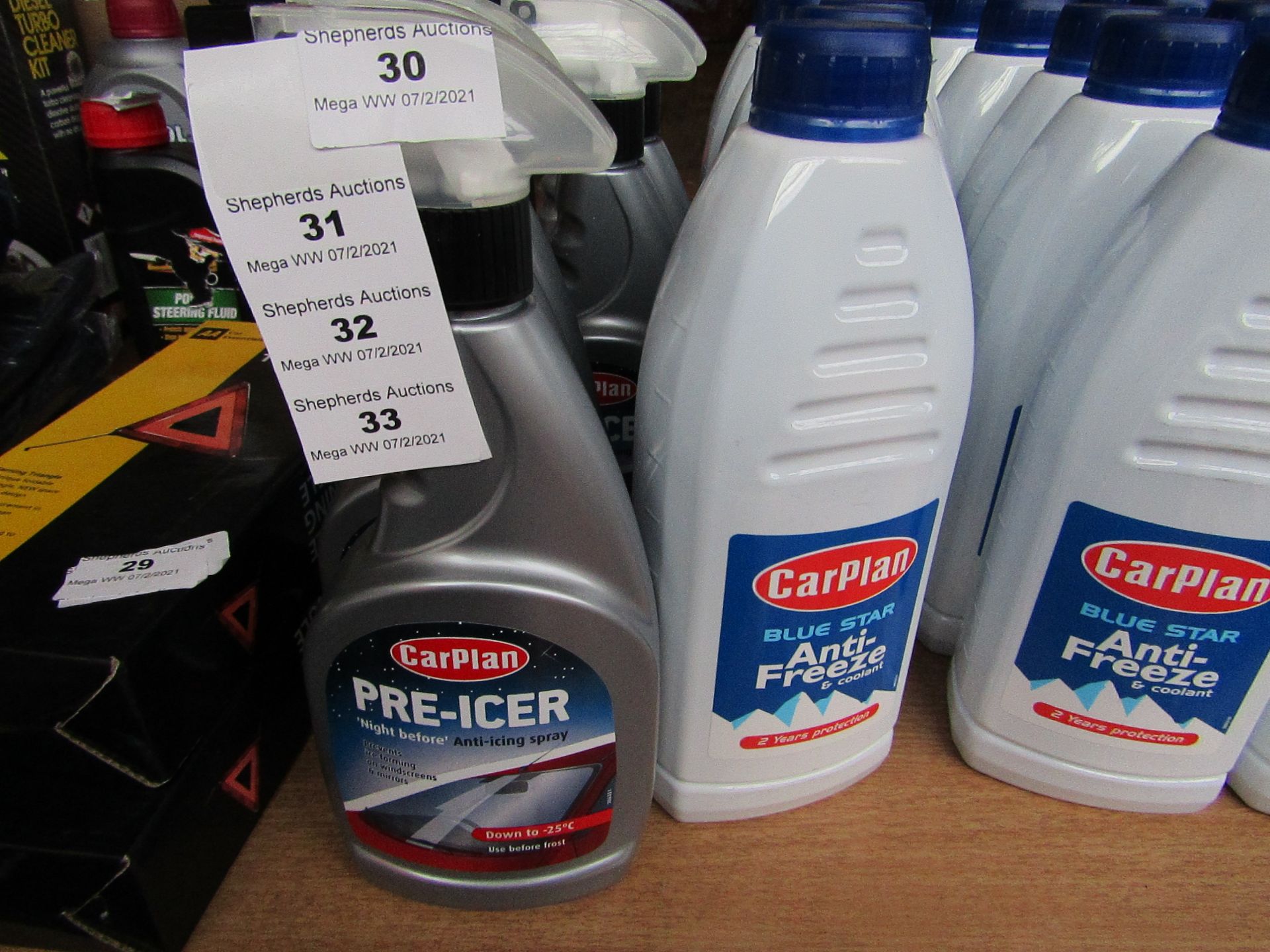 1x Carplan - Pre-Icer - 500ml - Unused. 2x Carplan - Blue Star Anti-Freeze & Coolant - 1 Litre -