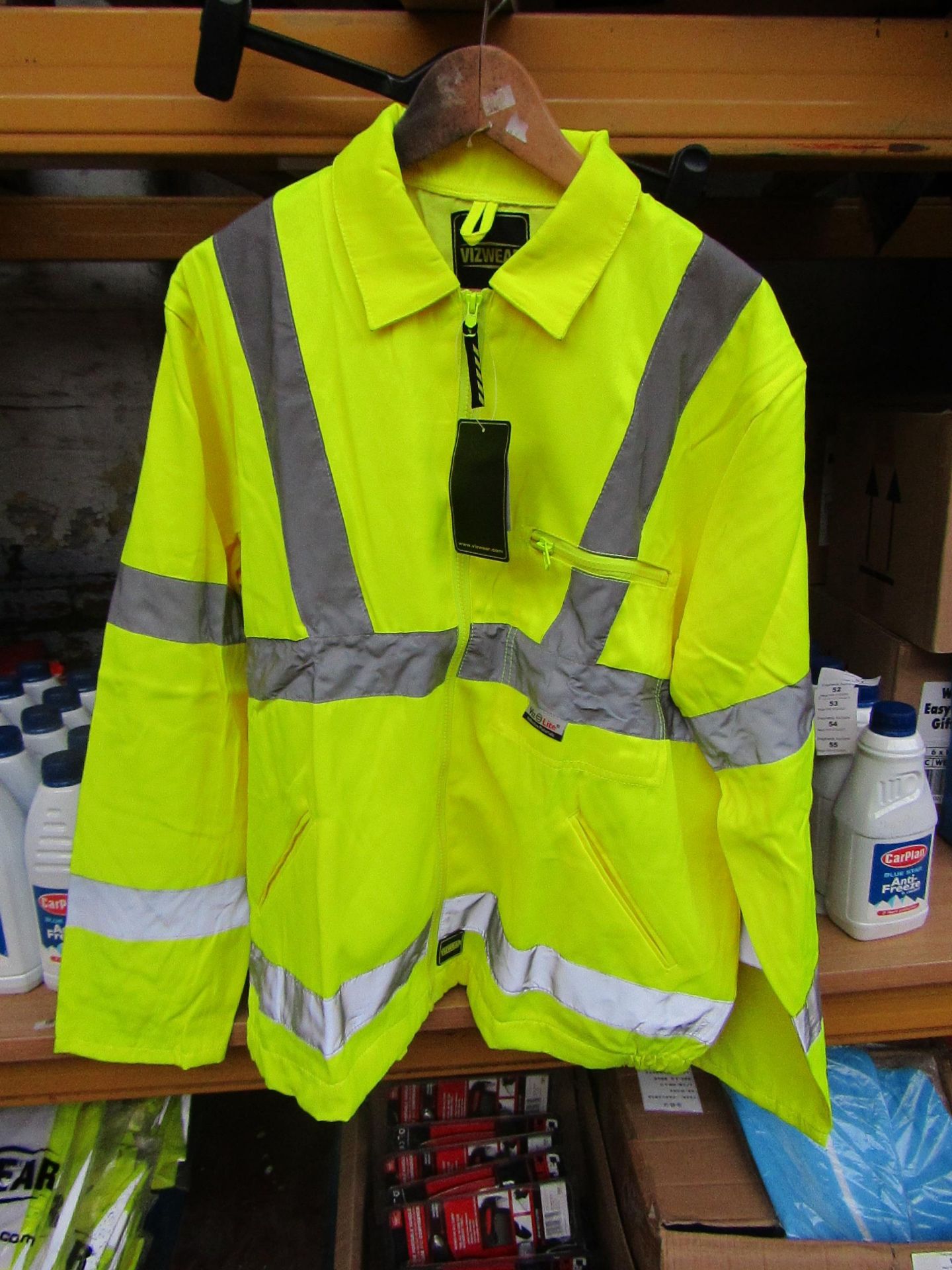 Vizwear - Hi-Vis Yellow Polycotton Jacket - Size XL - Unused & Packaged.