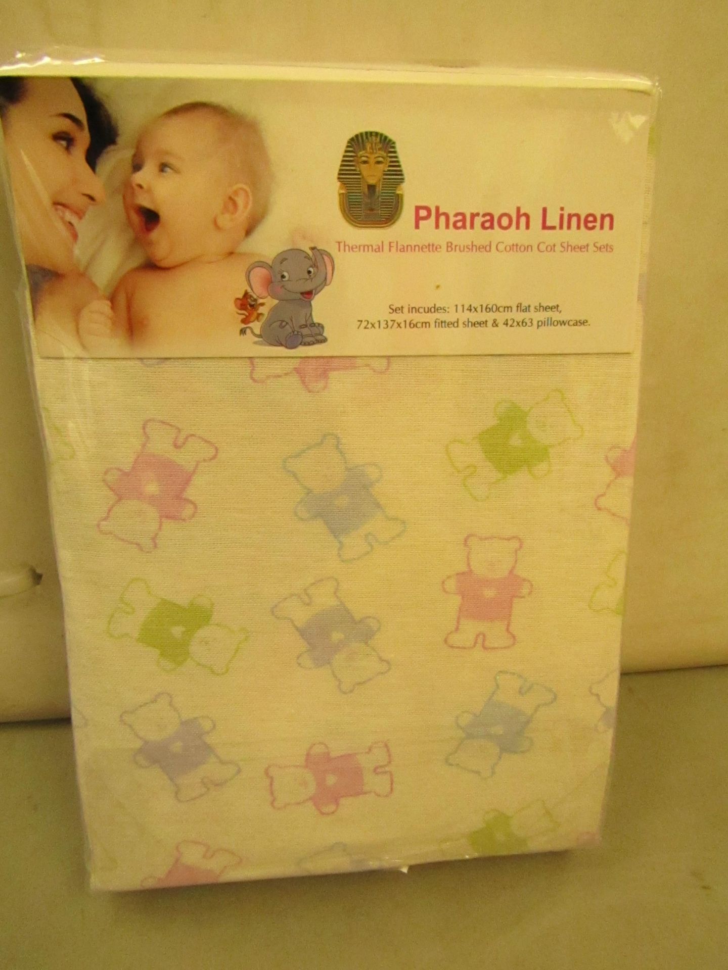 Pharoah Linen Inc..Flat Sheet,114 X 160CM Fitted Sheet 72 X 137 X 16 CM & Pillowcase 42 X 63 CM