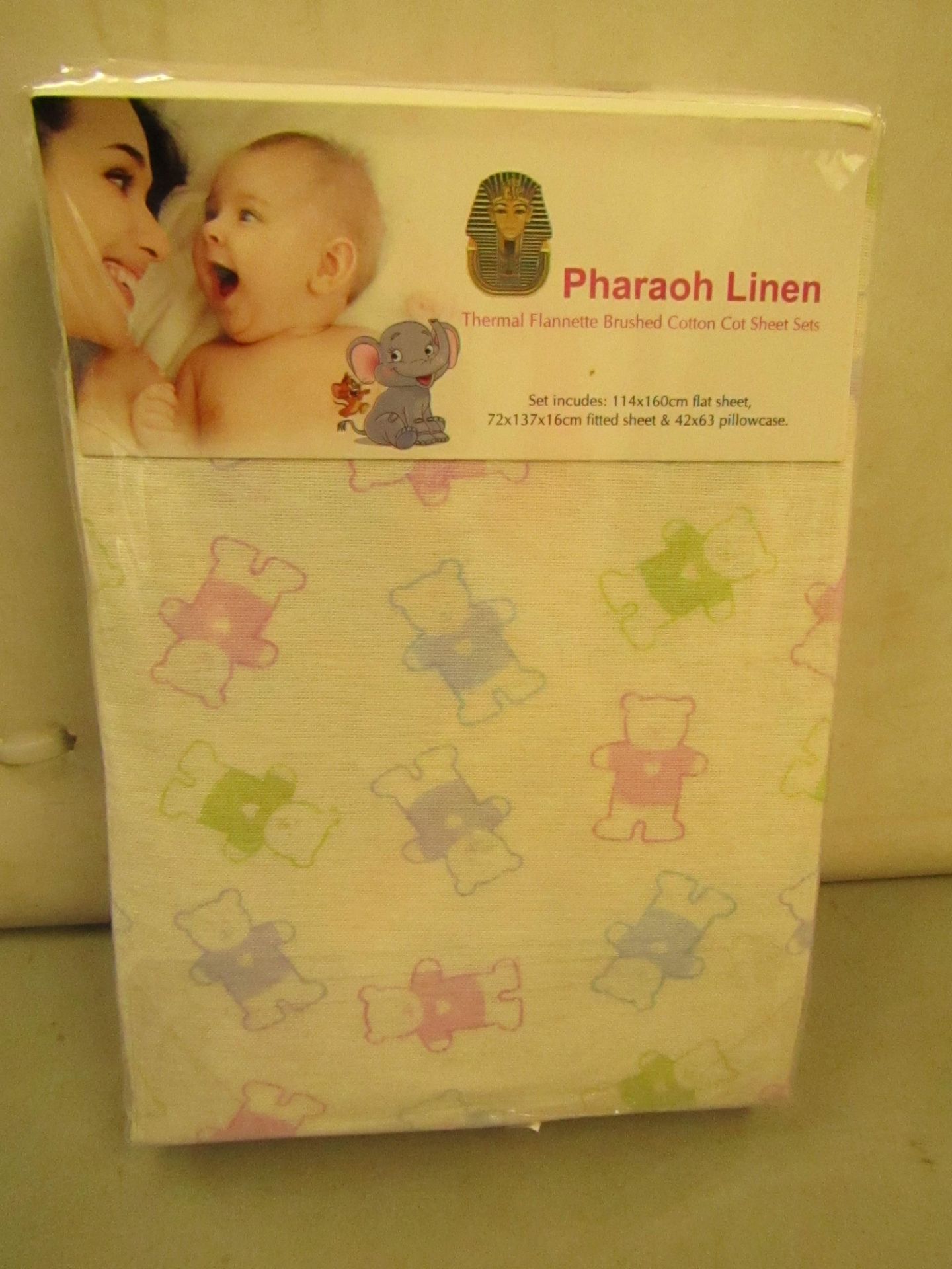 Pharoah Linen Inc..Flat Sheet,114 X 160CM Fitted Sheet 72 X 137 X 16 CM & Pillowcase 42 X 63 CM