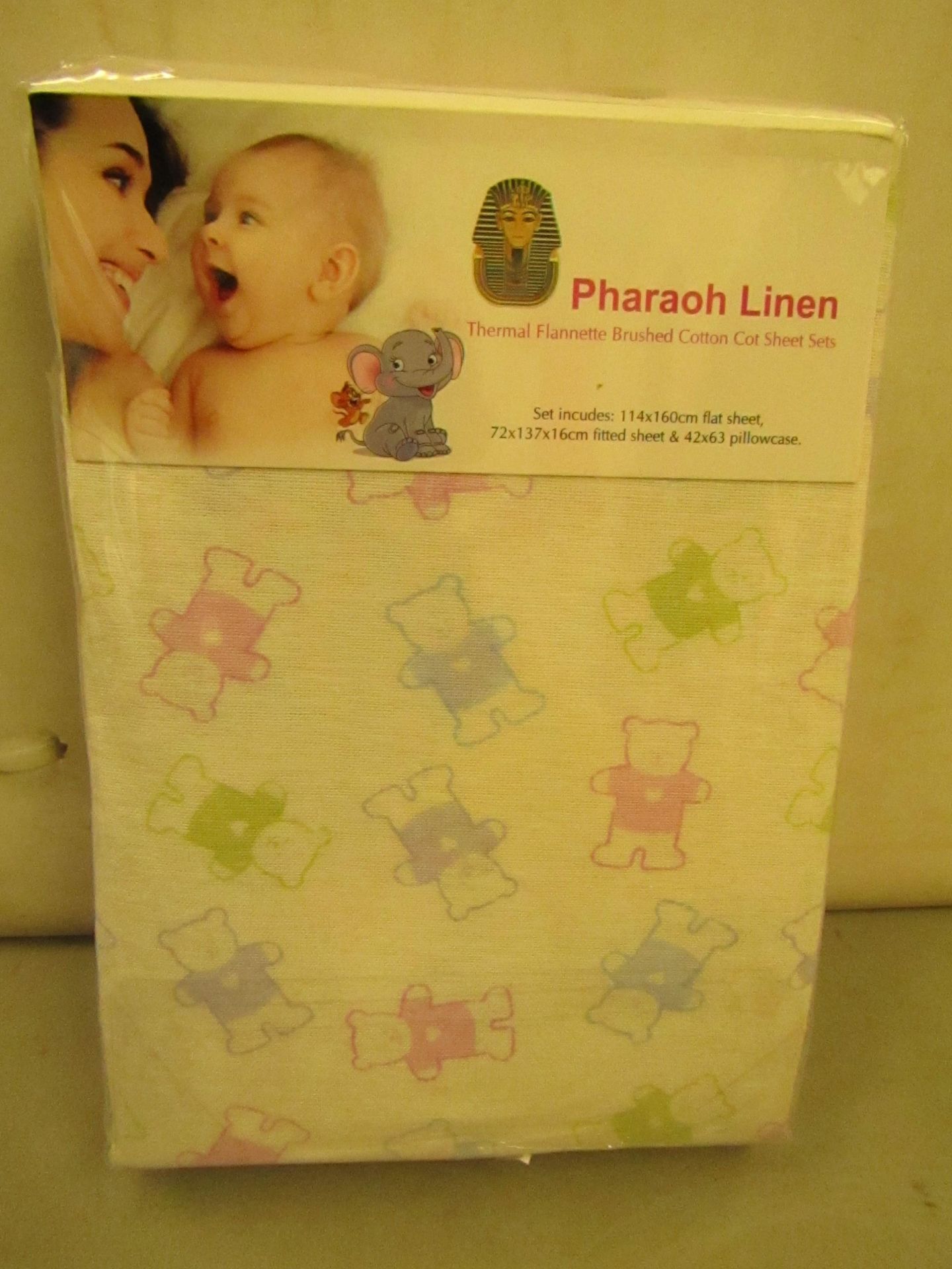 Pharoah Linen Inc..Flat Sheet,114 X 160CM Fitted Sheet 72 X 137 X 16 CM & Pillowcase 42 X 63 CM