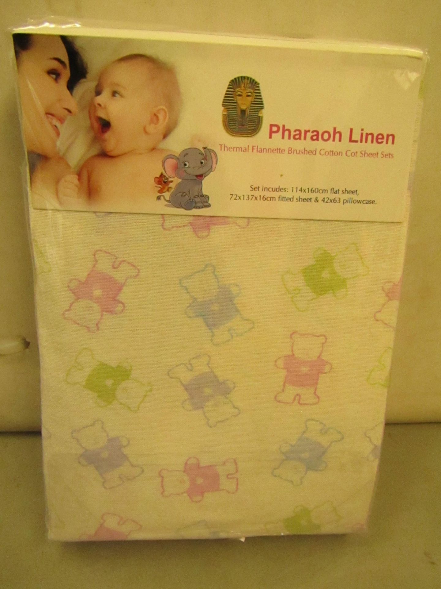 Pharoah Linen Inc..Flat Sheet,114 X 160CM Fitted Sheet 72 X 137 X 16 CM & Pillowcase 42 X 63 CM