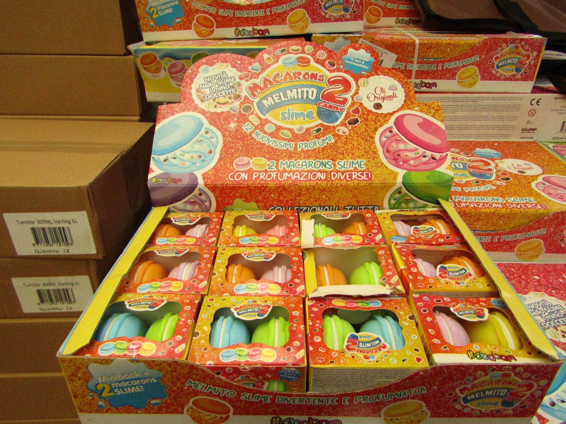 1 x Box of 12 Packs of 2 Macarons Slime - New & Boxed.