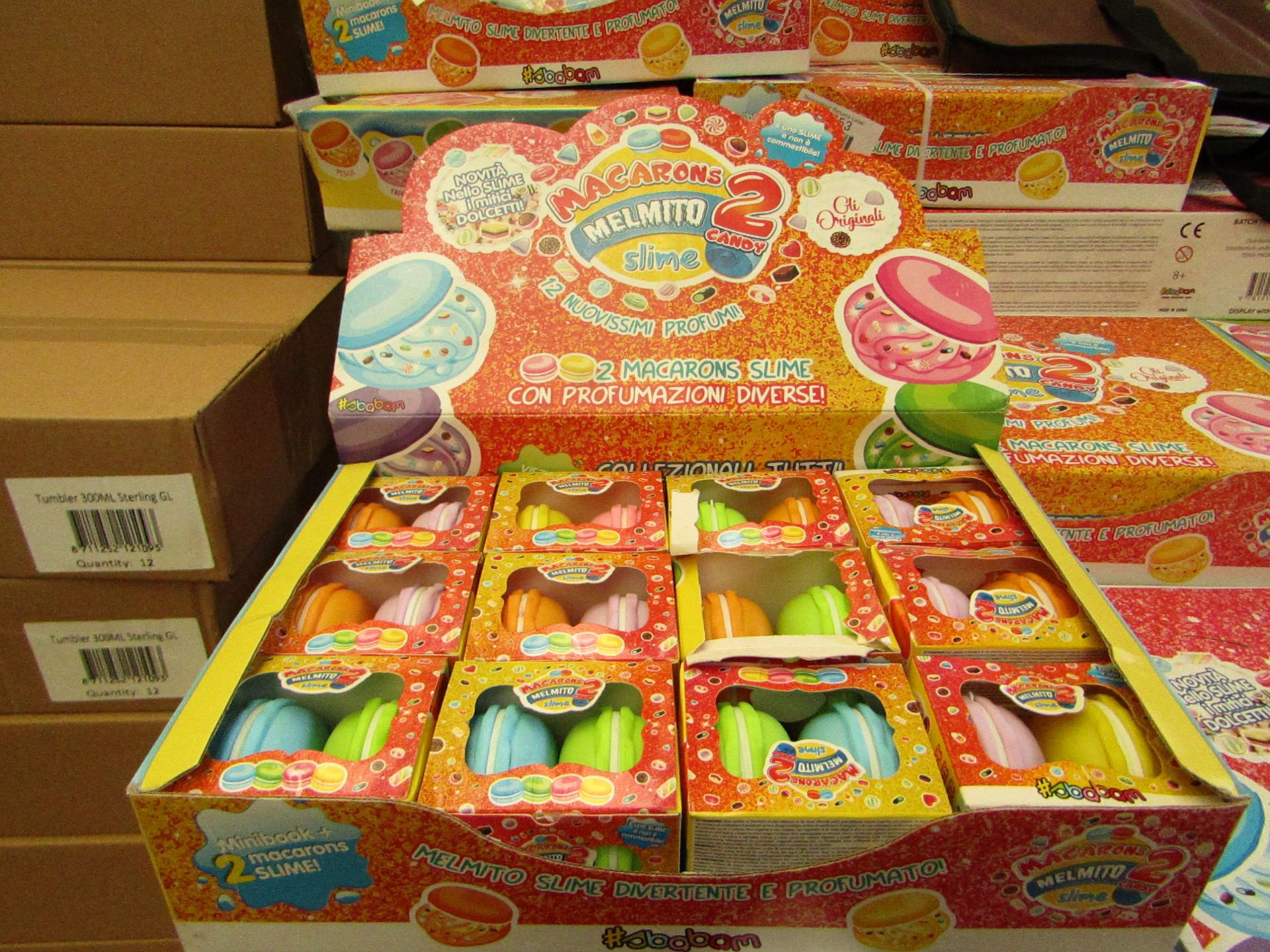 1 x Box of 12 Packs of 2 Macarons Slime - New & Boxed.