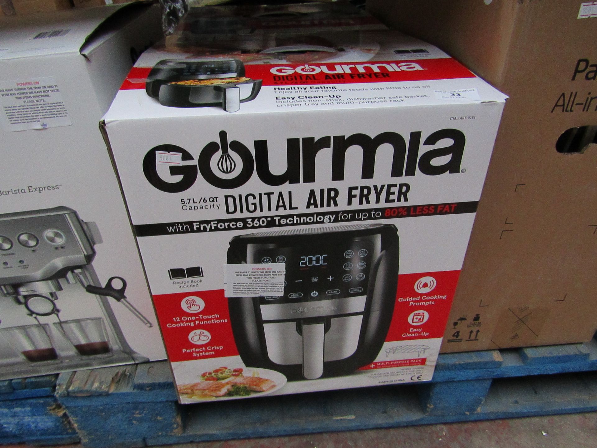 Gourmia digital air fryer, powers on but not tested all functions and boxed.