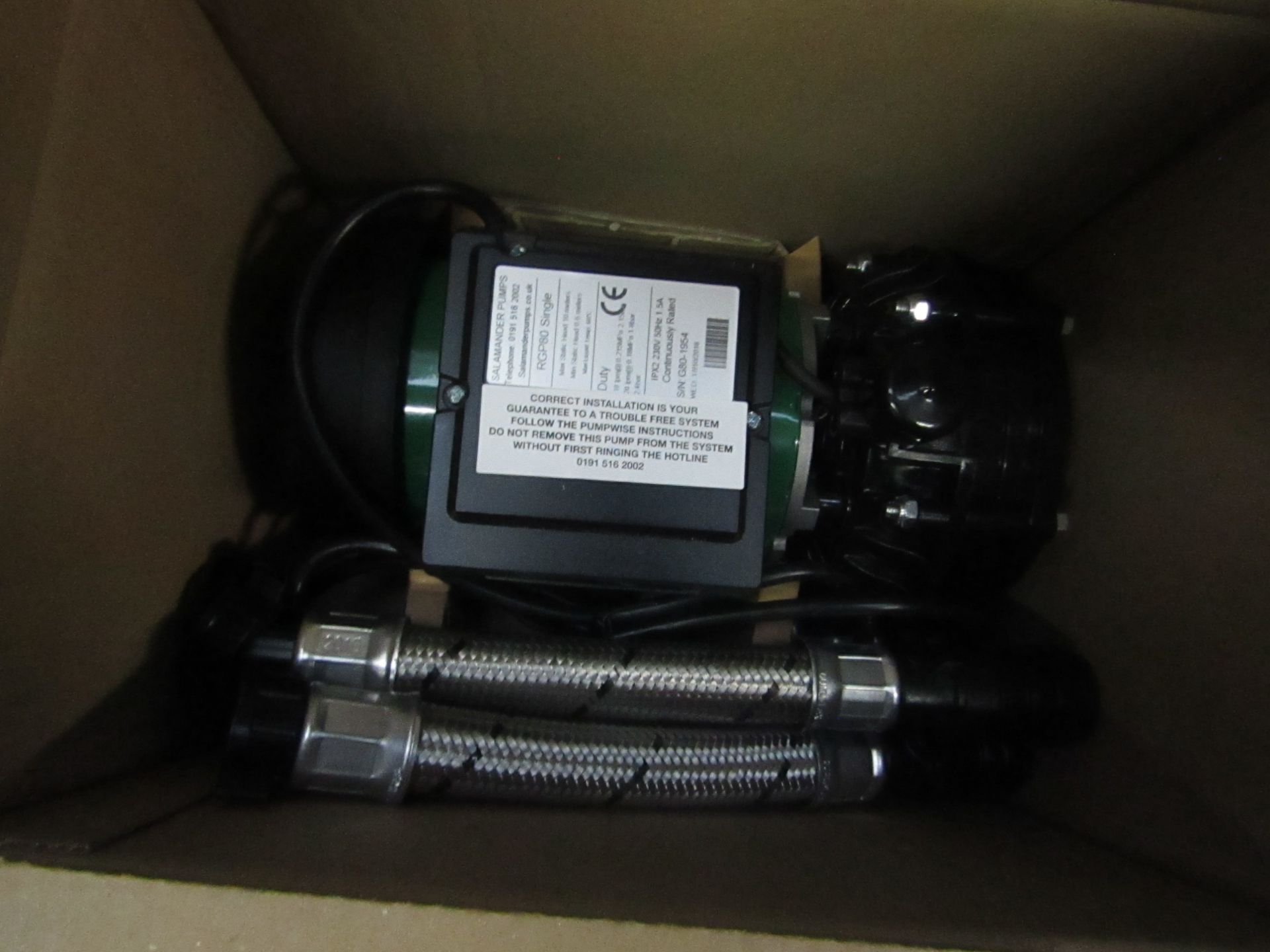 Salamander pumps water pump installation, new and boxed.