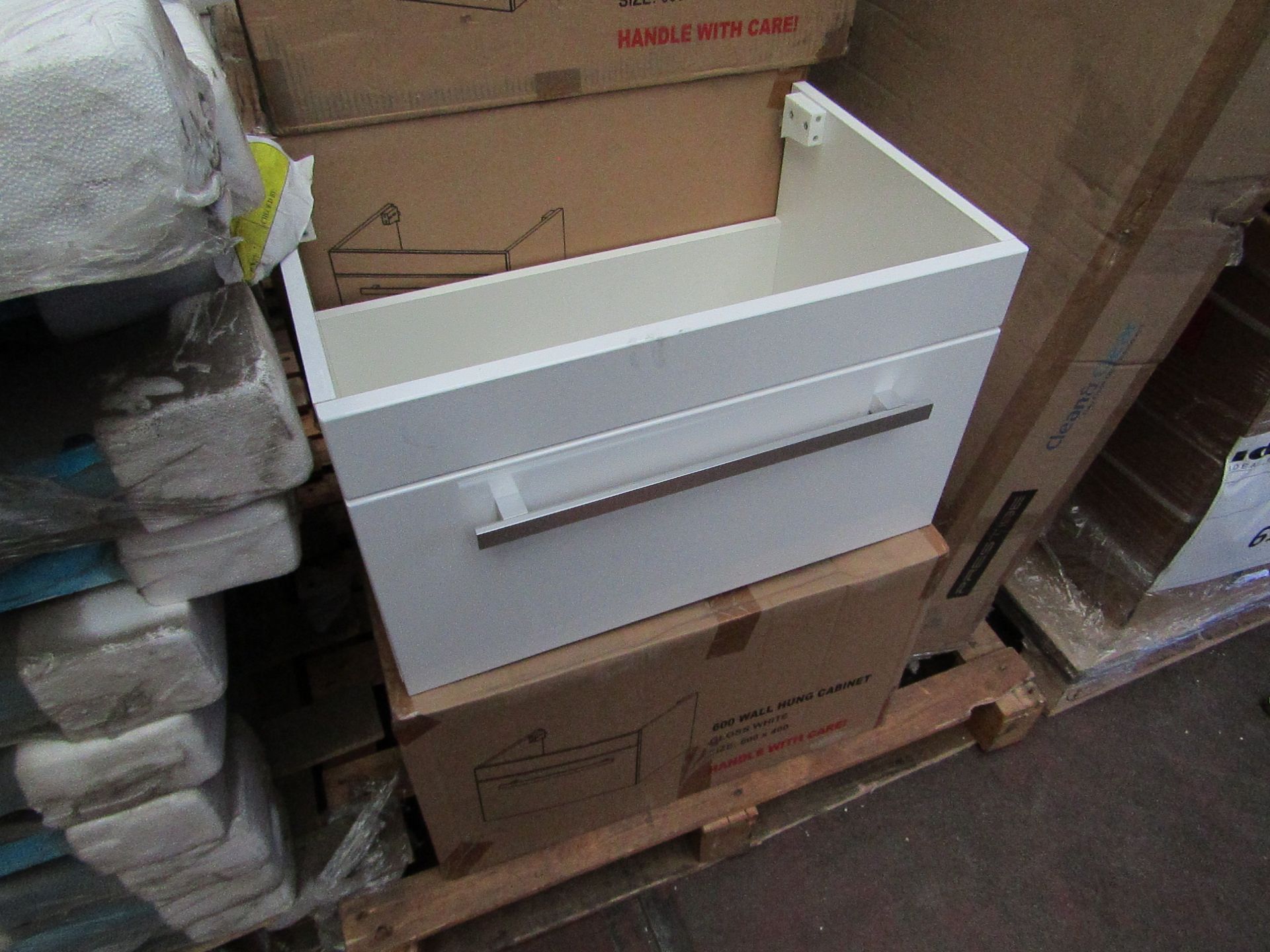 Pearl 600 wall hung basin unit, new and boxed.