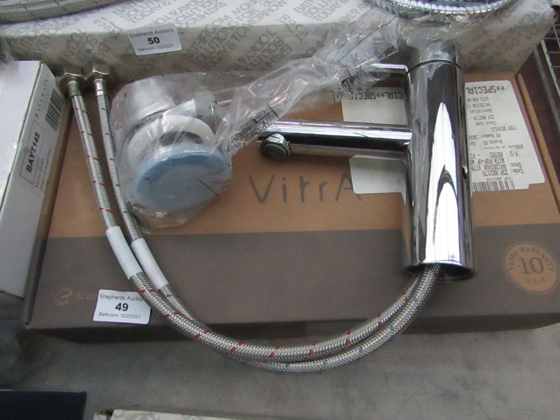 Vitra Pure basin mixer with pop up waste, new and boxed.