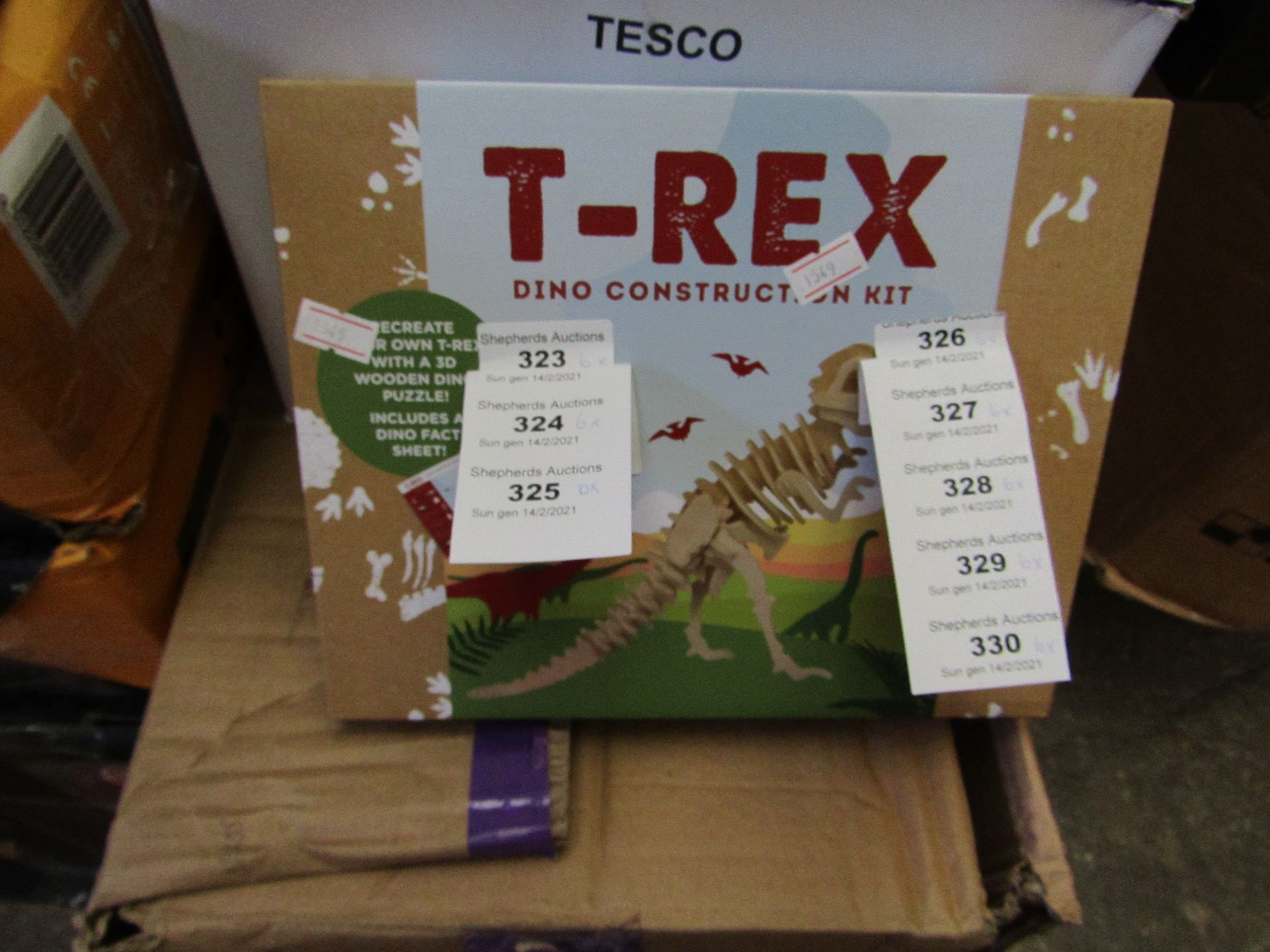 6x T-Rex dino construction kit, New & Boxed