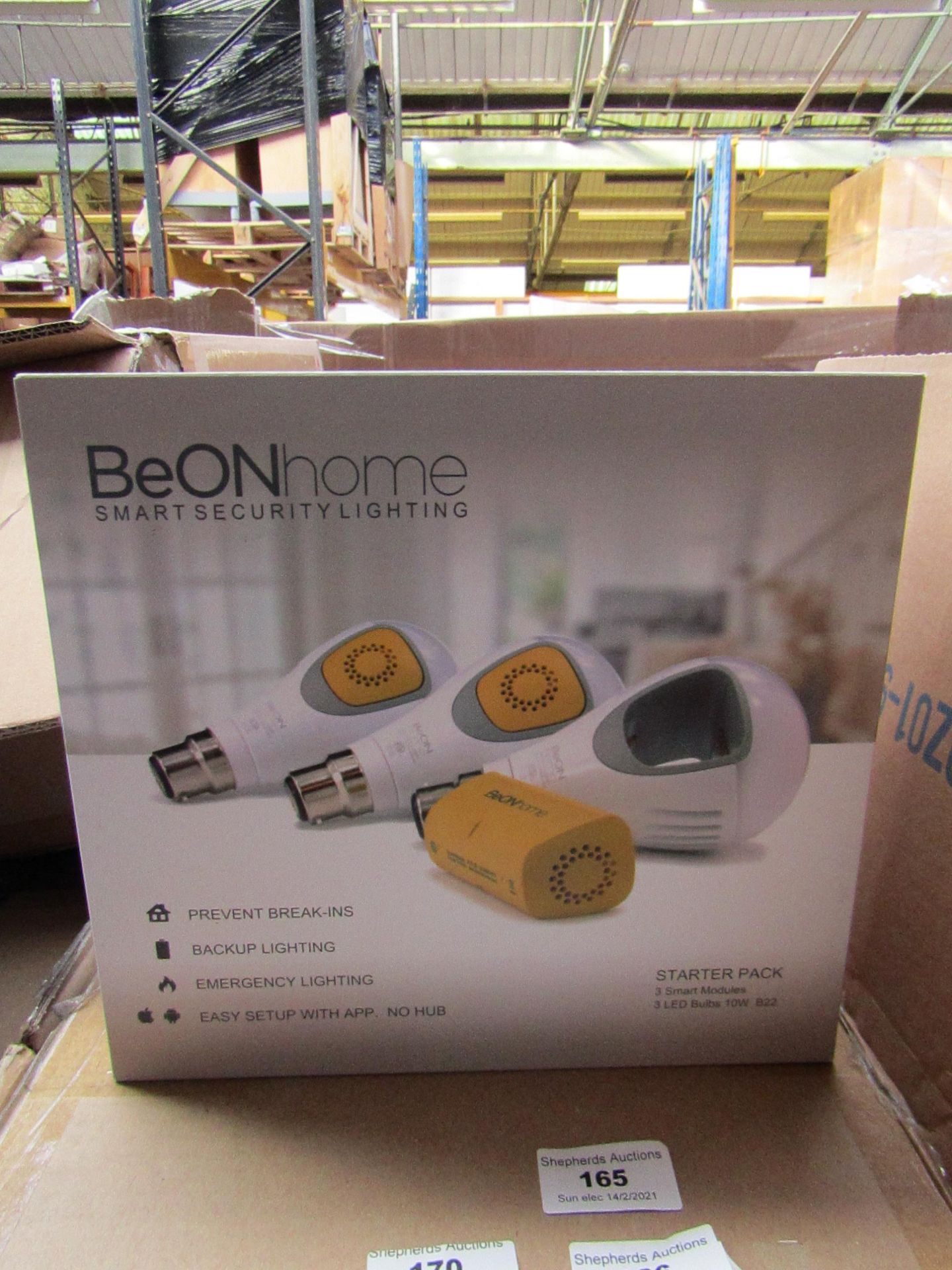 Be Onhome Smart Security lighting starter pack, new and boxed.