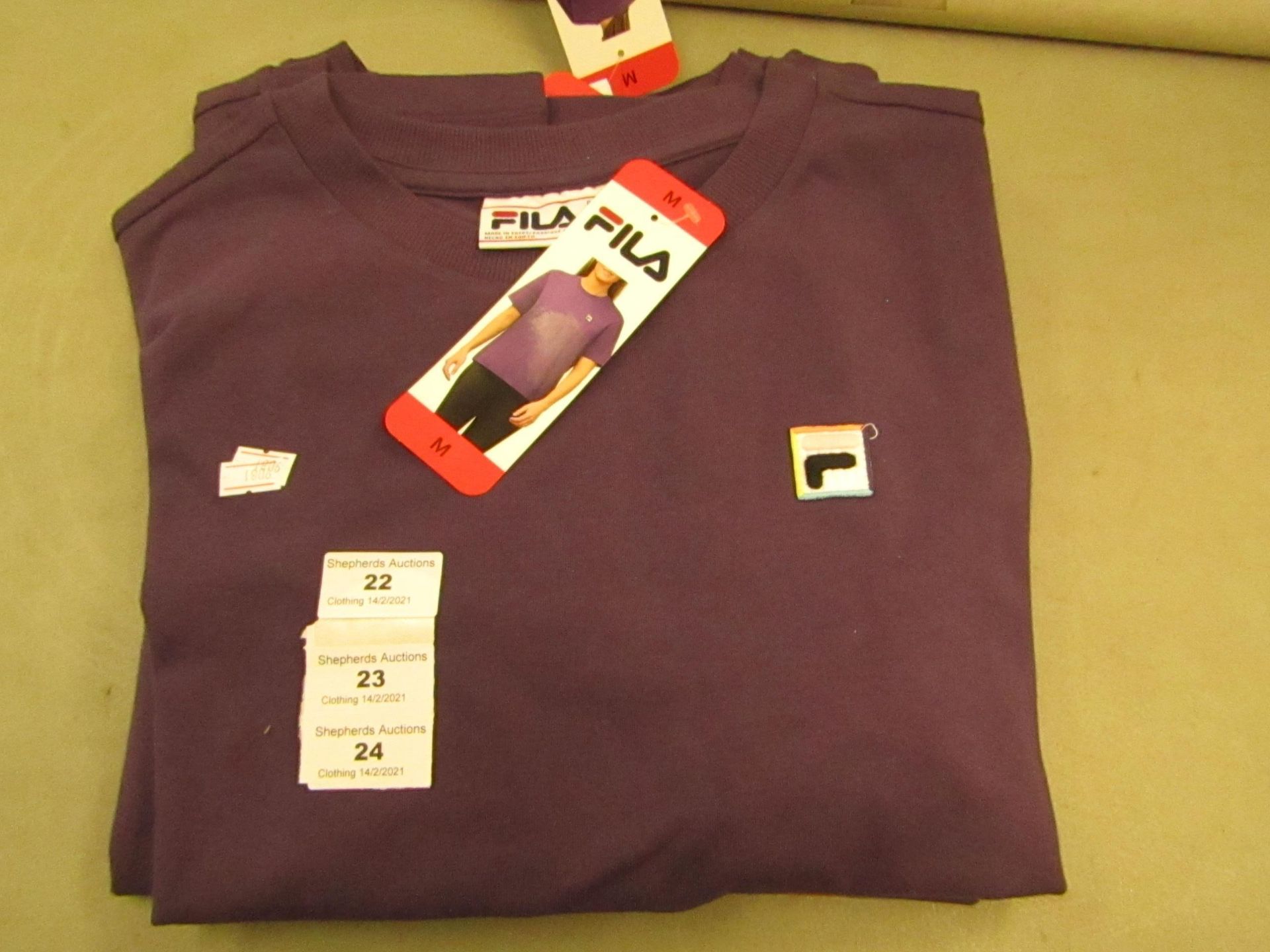 Fila T/Shirt Ladies Size M Gothic Grape Colour New With Tags