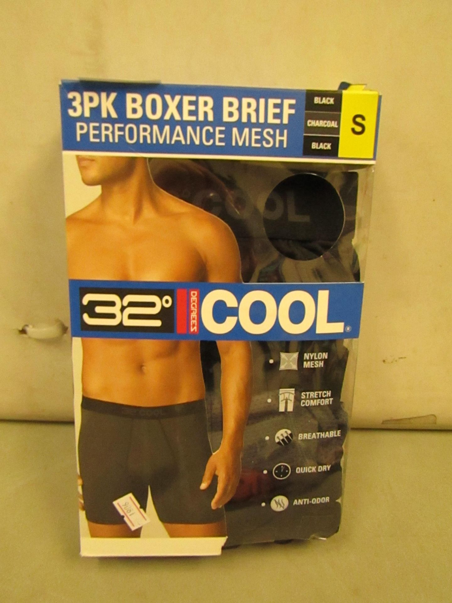 3PK of 32 Degrees Cool Boxer Shorts Size S New & Boxed