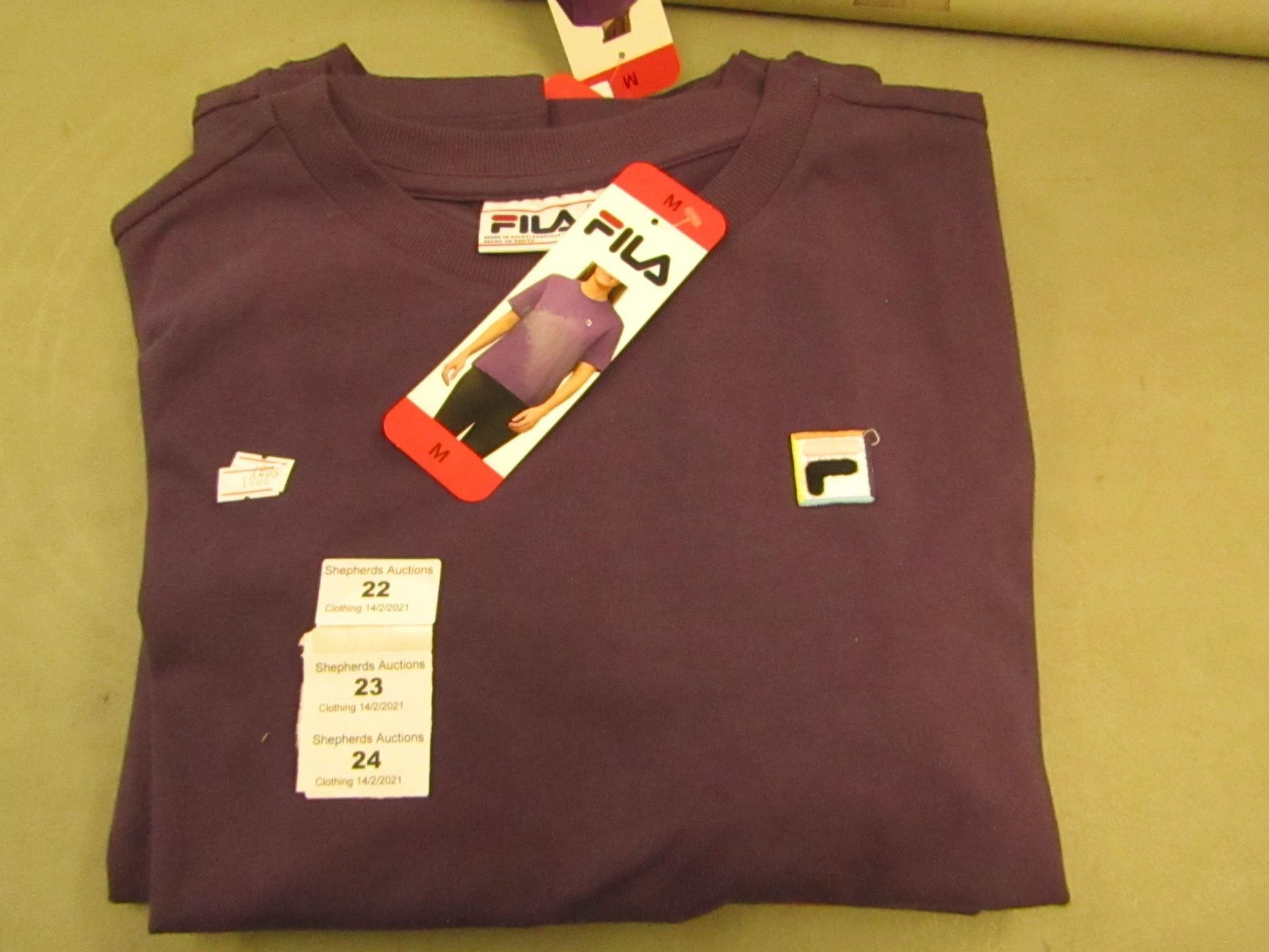 Fila T/Shirt Ladies Size M Gothic Grape Colour New With Tags