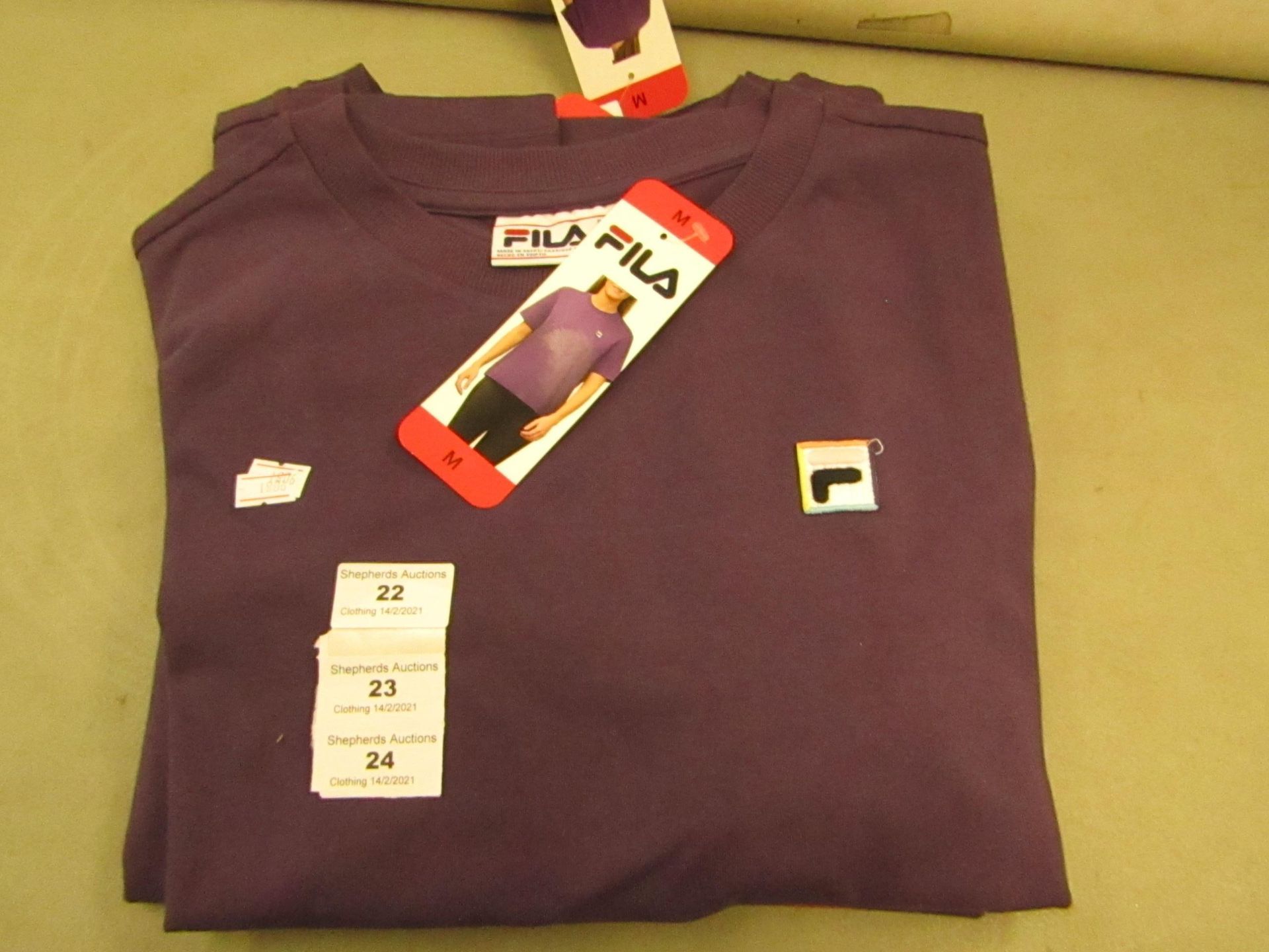 Fila T/Shirt Ladies Size M Gothic Grape Colour New With Tags