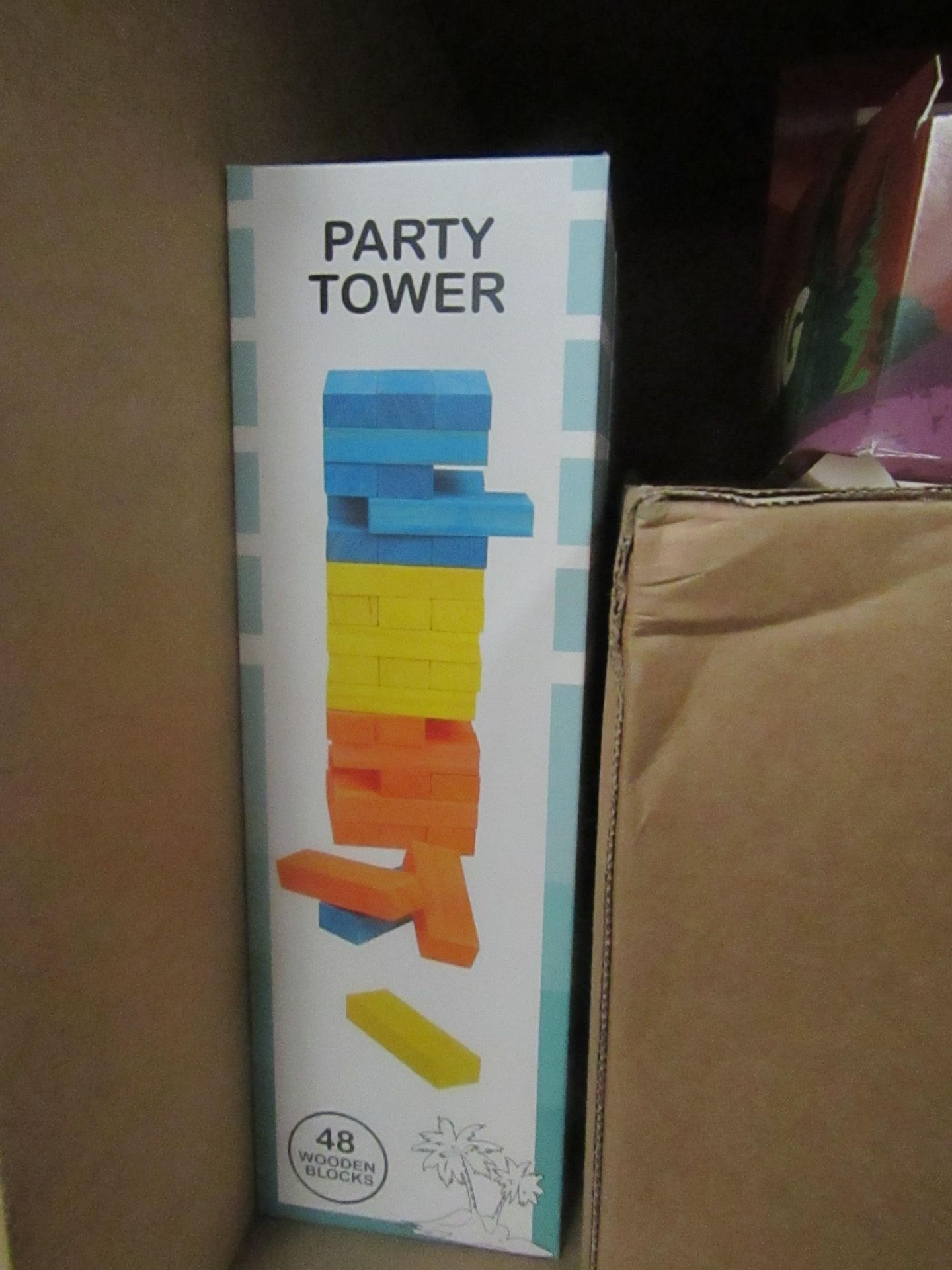 Party tower, 48 wooden blocks, New & Boxed