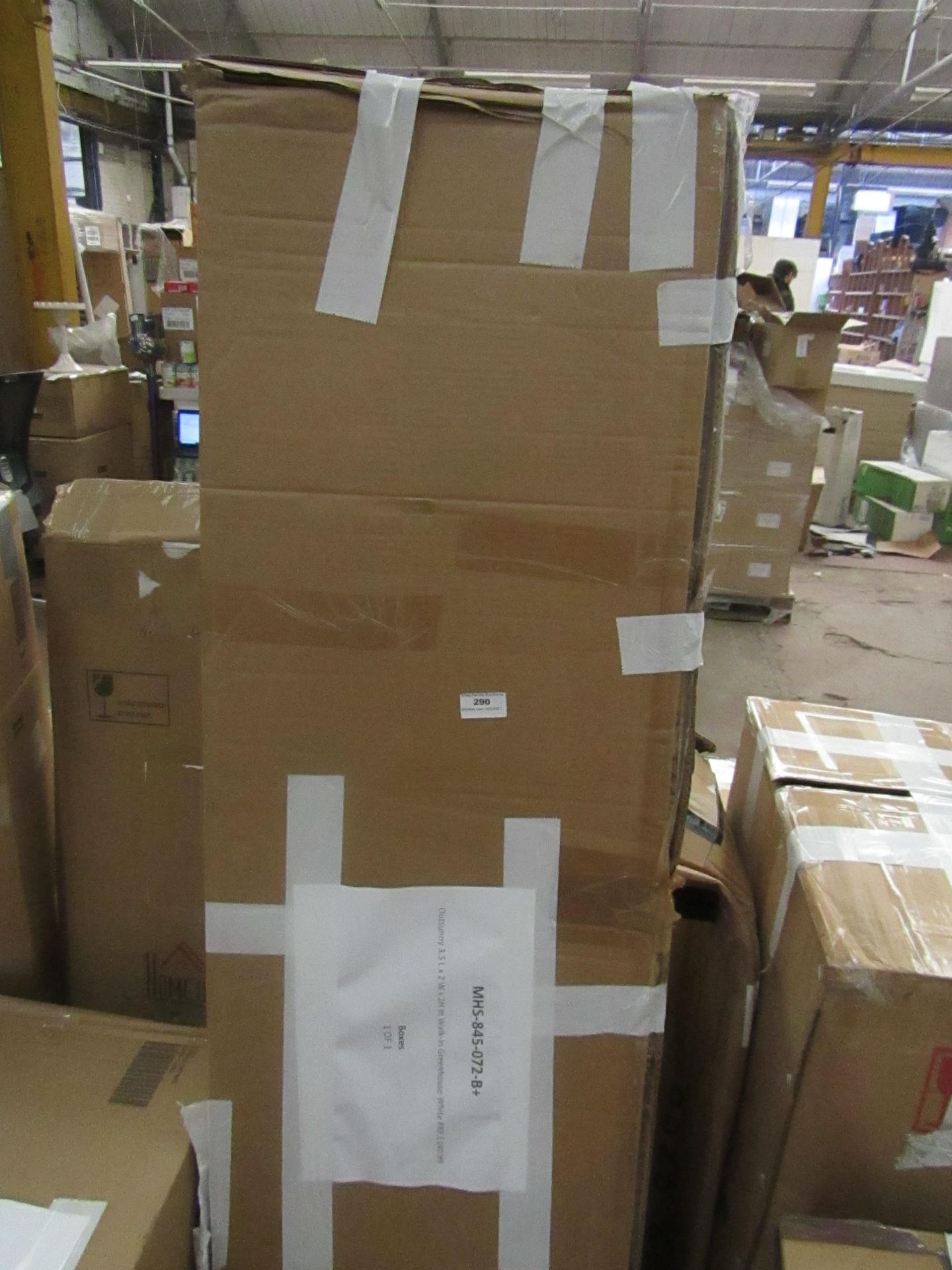 | 1x | OUTSUNNY 3.5L X 2W X 2H METRE WALK-IN GREENHOUSE WHITE | UNCHECKED & BOXED | SKU MHS-845- - Image 2 of 2