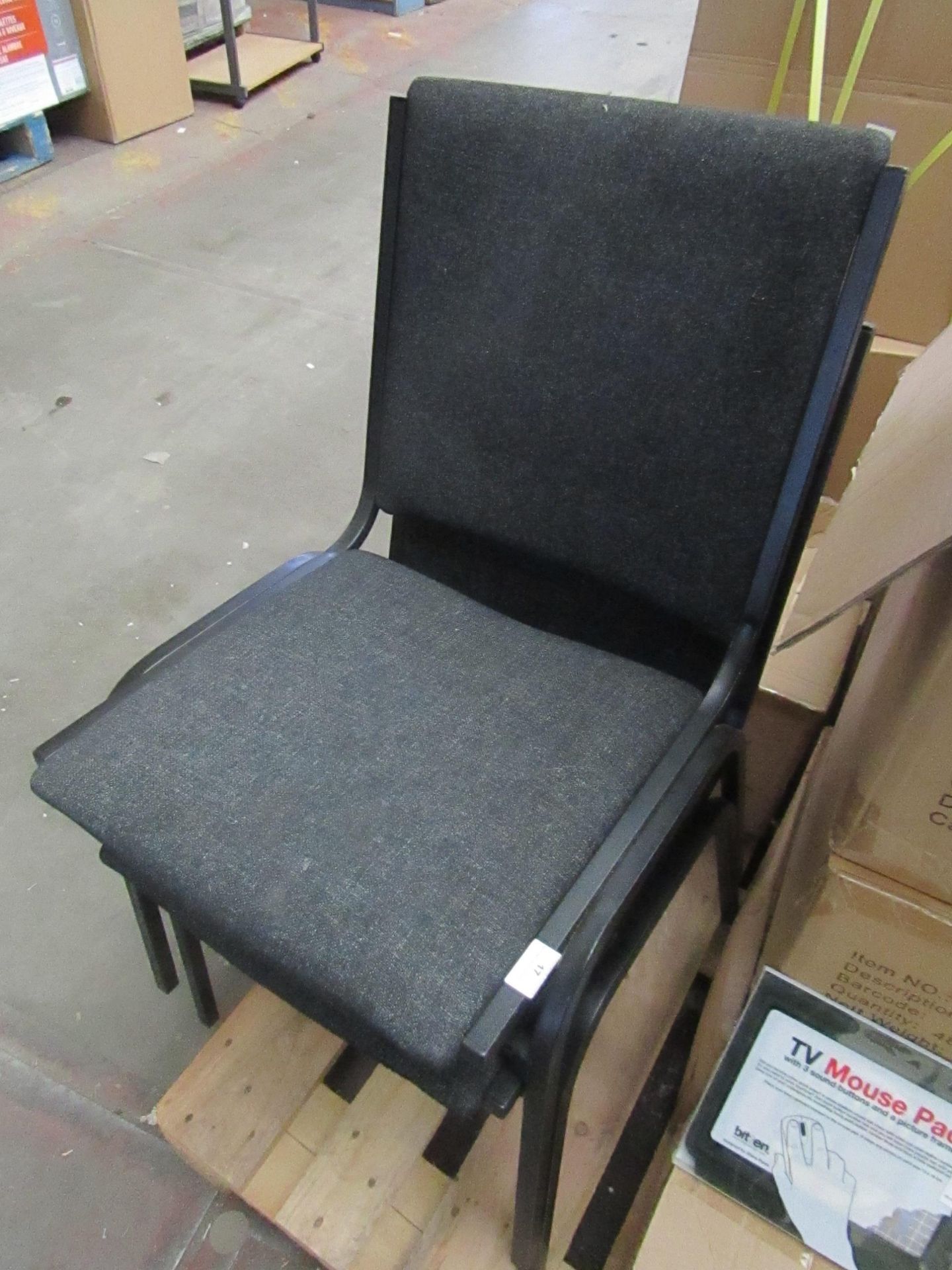 2x Black Steel Chairs - Used Condition.