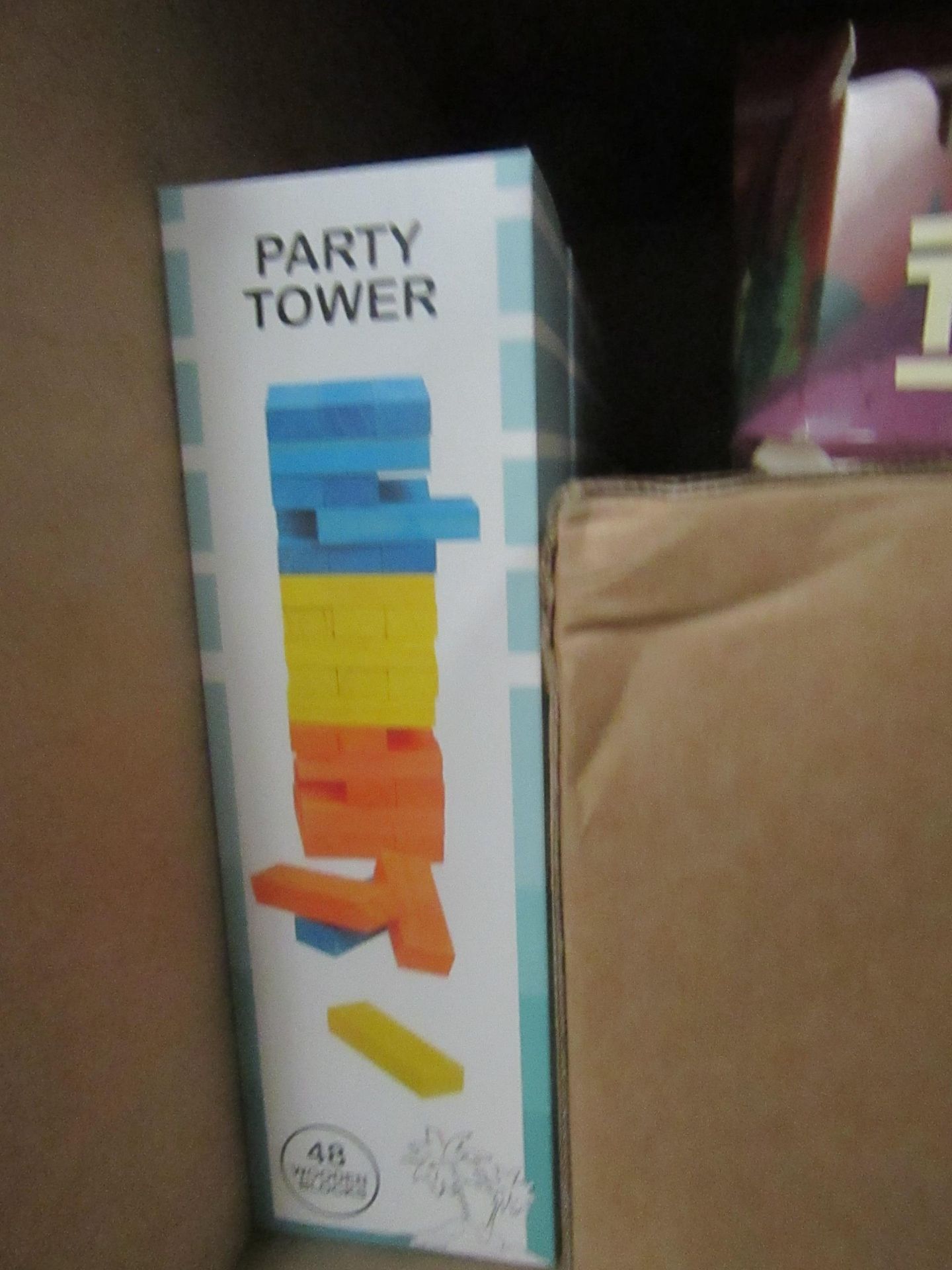 Party tower, 48 wooden blocks, New & Boxed