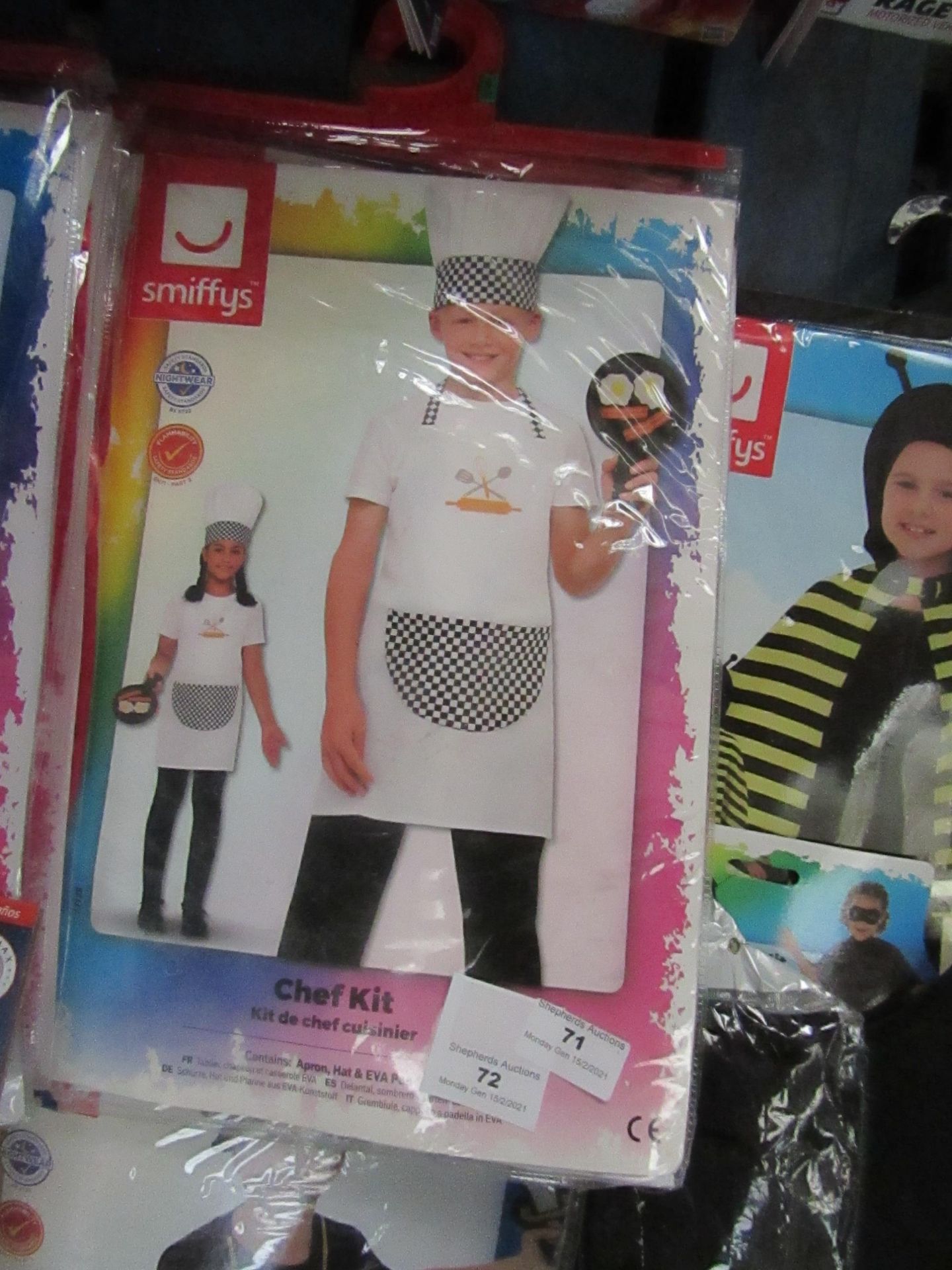 Smiffys - Chef Kit Dressing Up Costume - Size Small 4-6 Years - Unused & Packaged.