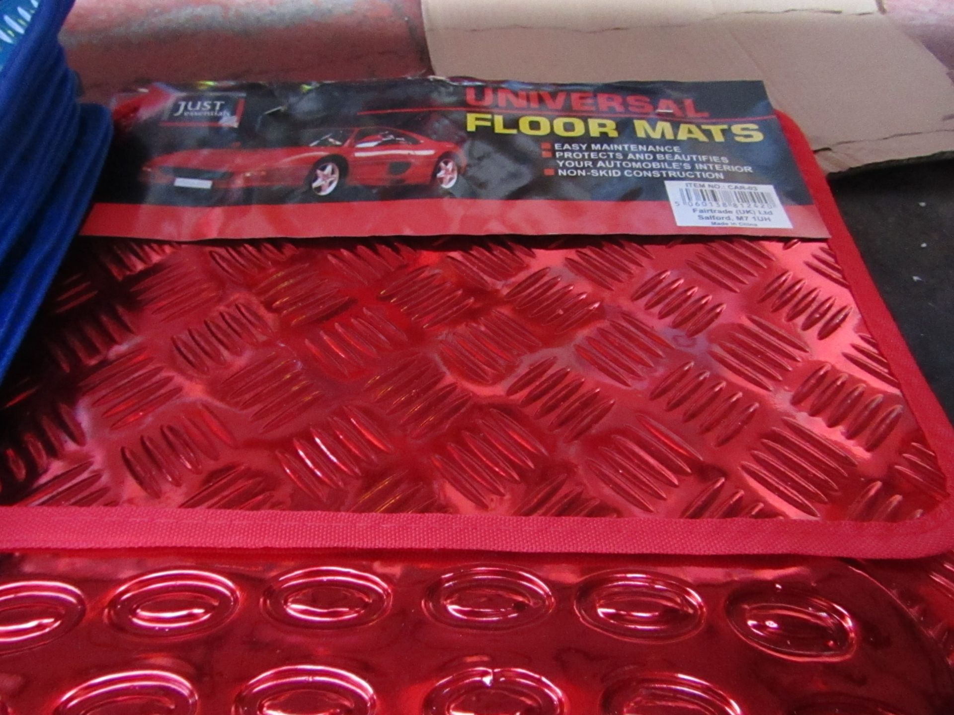 Just Essentials - Universal Floor Car Mat Set - Metallic RED - Unused.