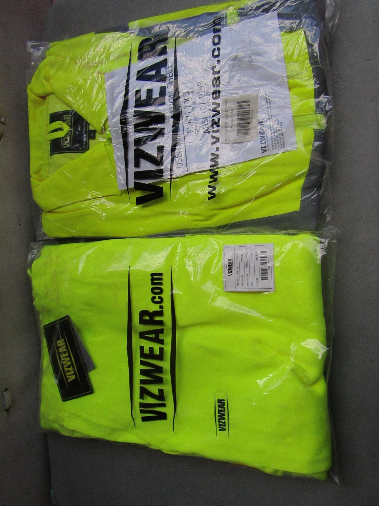 VIZWEAR SET - 1x Vizwear - Polycotton Jacket Hi-Vis Yellow - Size XL - Unused & Packaged. 1x Vizwear