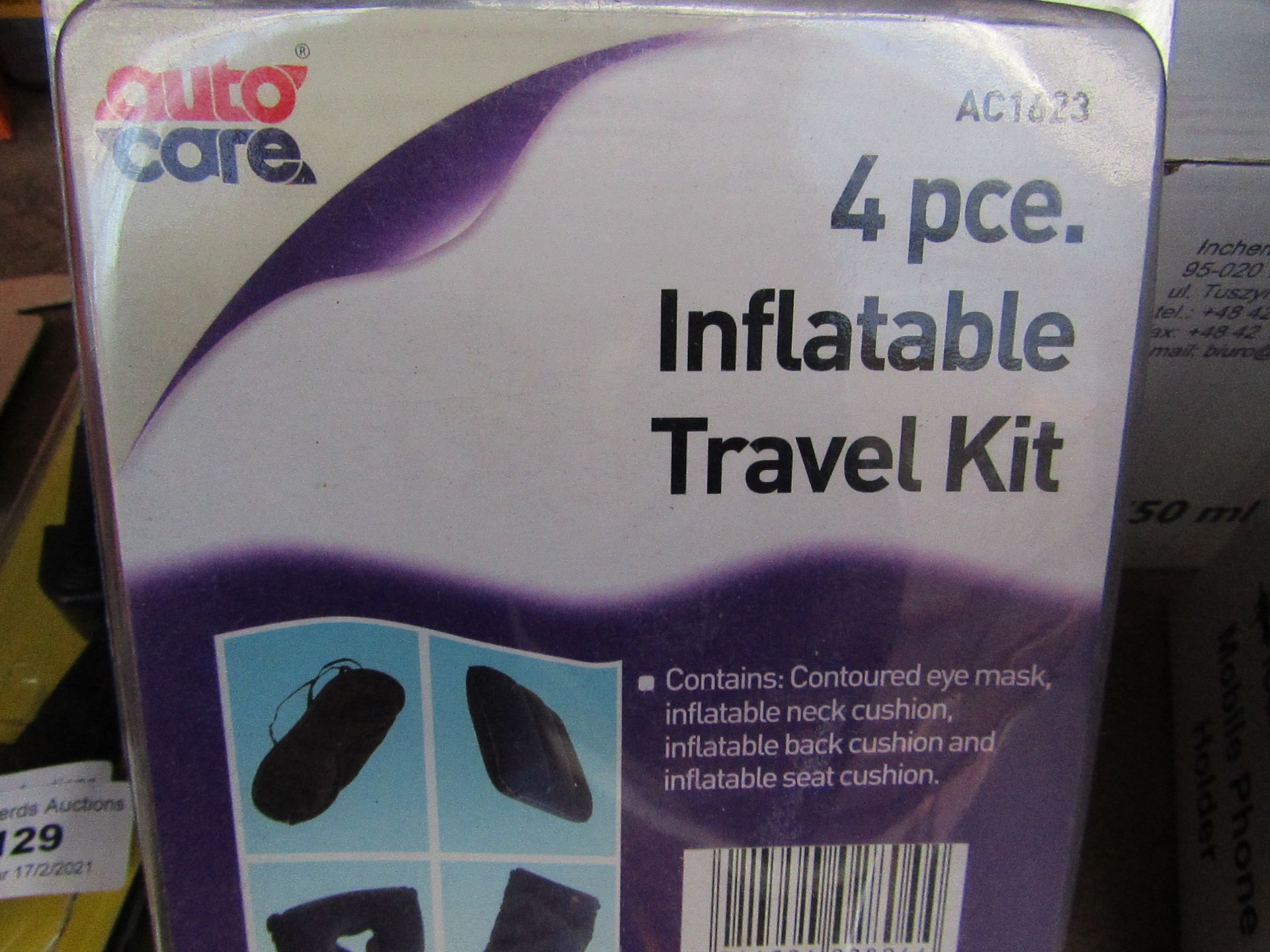 4x Autocare - 4 Pc Inflatable Travel Kit - Unchecked & Packaged.