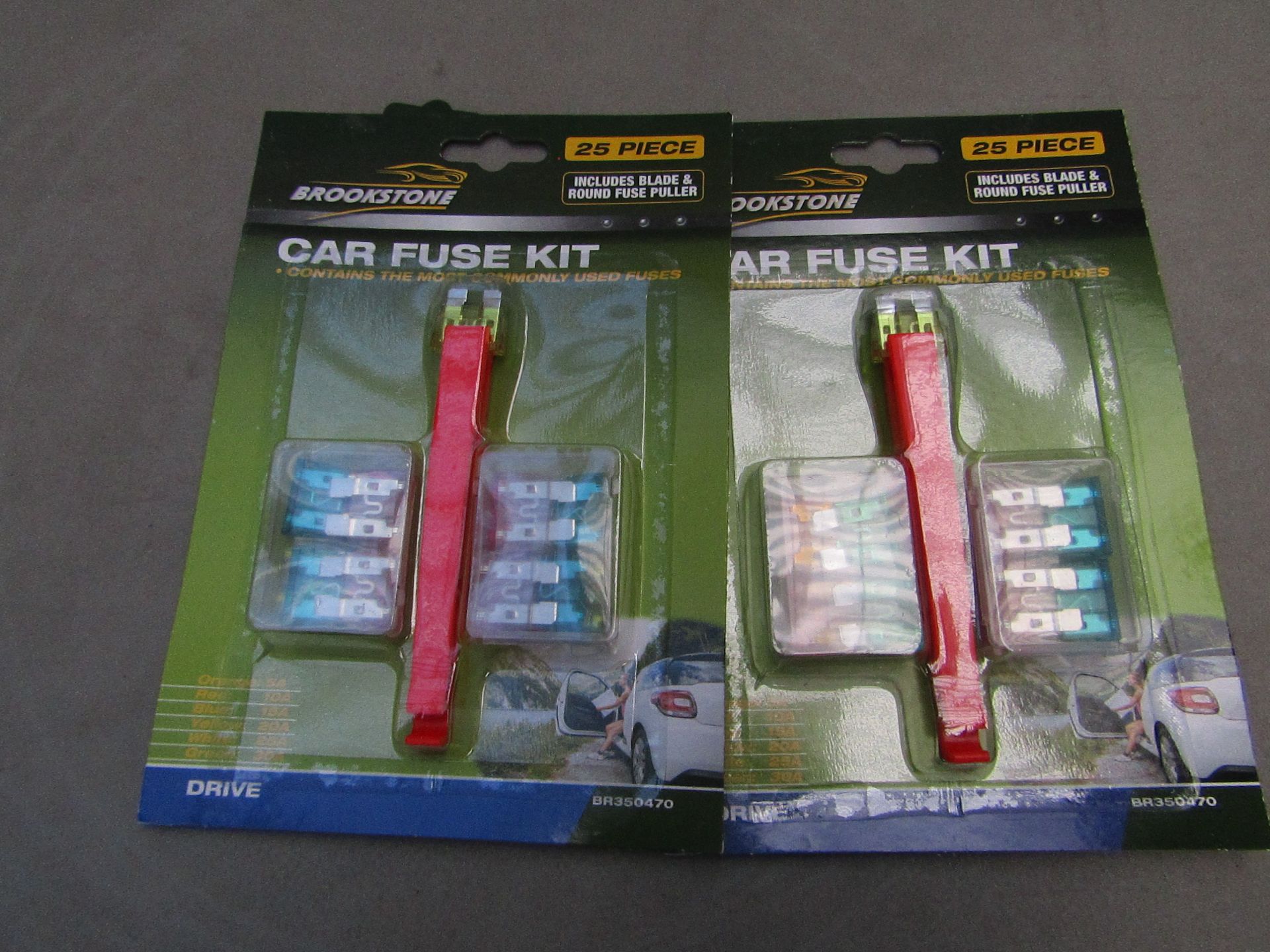 2x Brookstone - 25 Pc Car Blade Fuse Kit - New & Packaged.