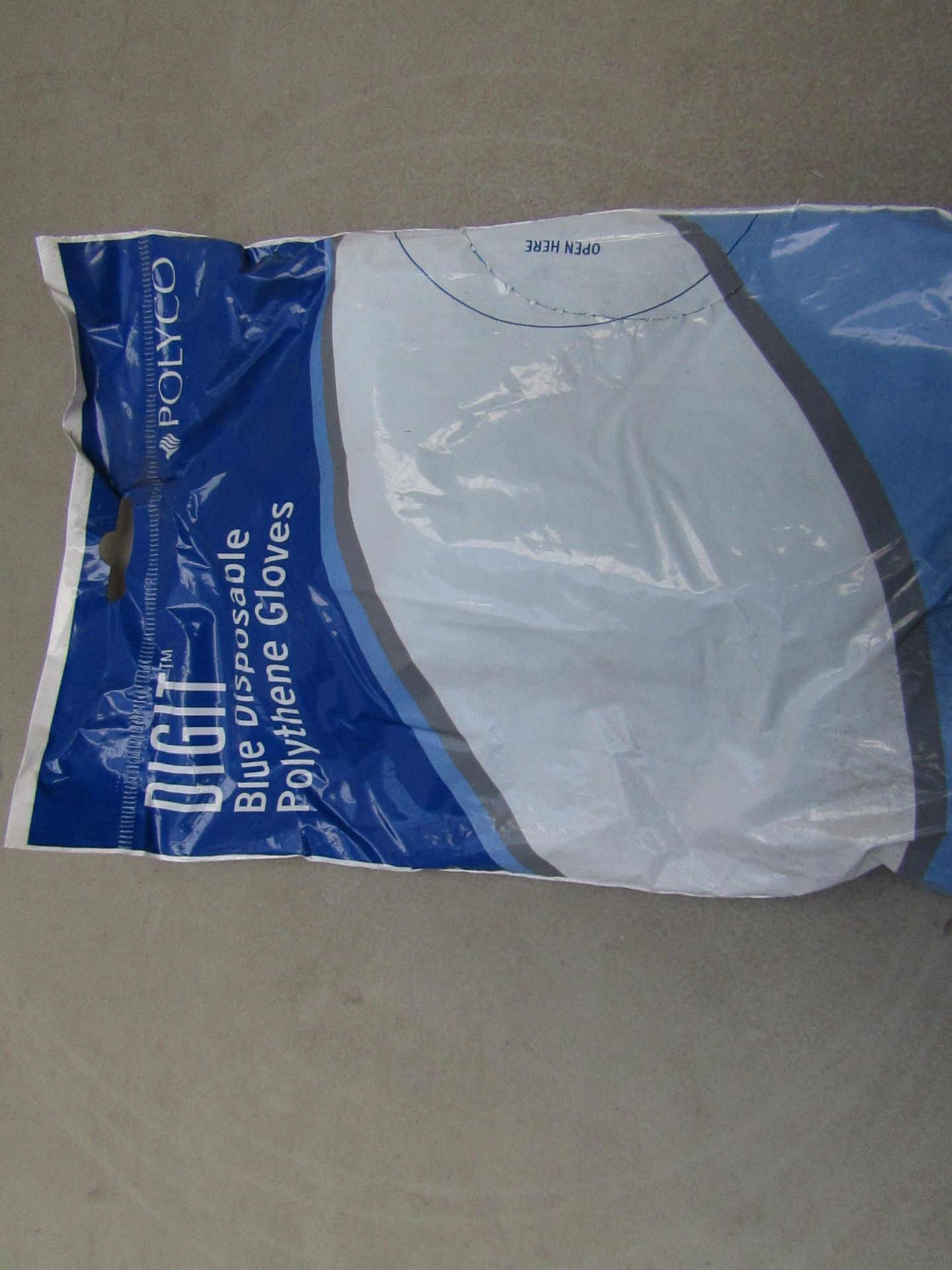 Polyco - Digit Blue Disposable Polythene Gloves - Size Large (Packs of 100) - Unused.