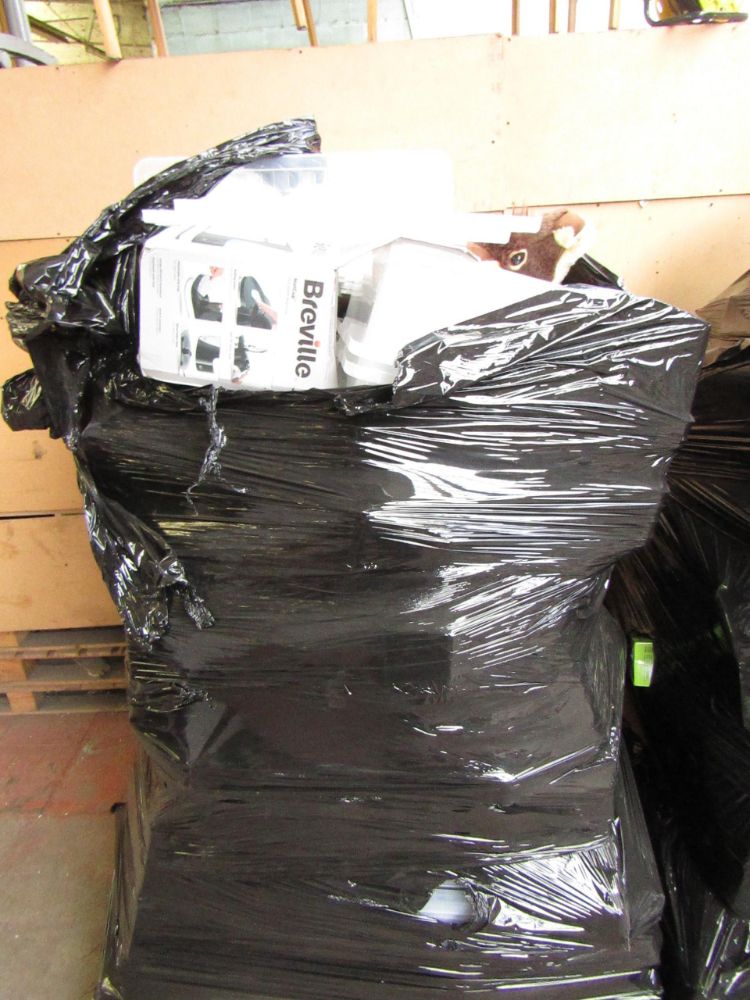 Pallets of Raw returns of household item s from a large online retailer and Pallets of Tone Tees T-Shirts