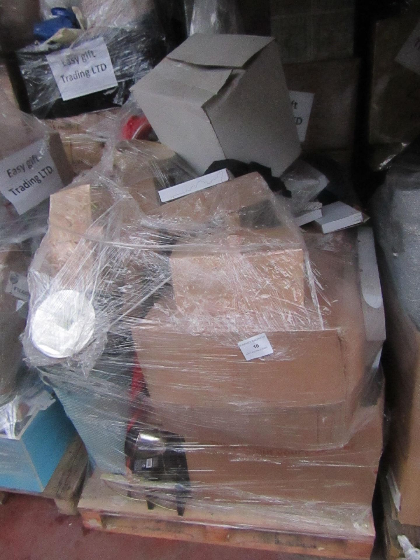 A pallet of Mixed raw customer returns and sample stock, the pallet is unmanifested and typically