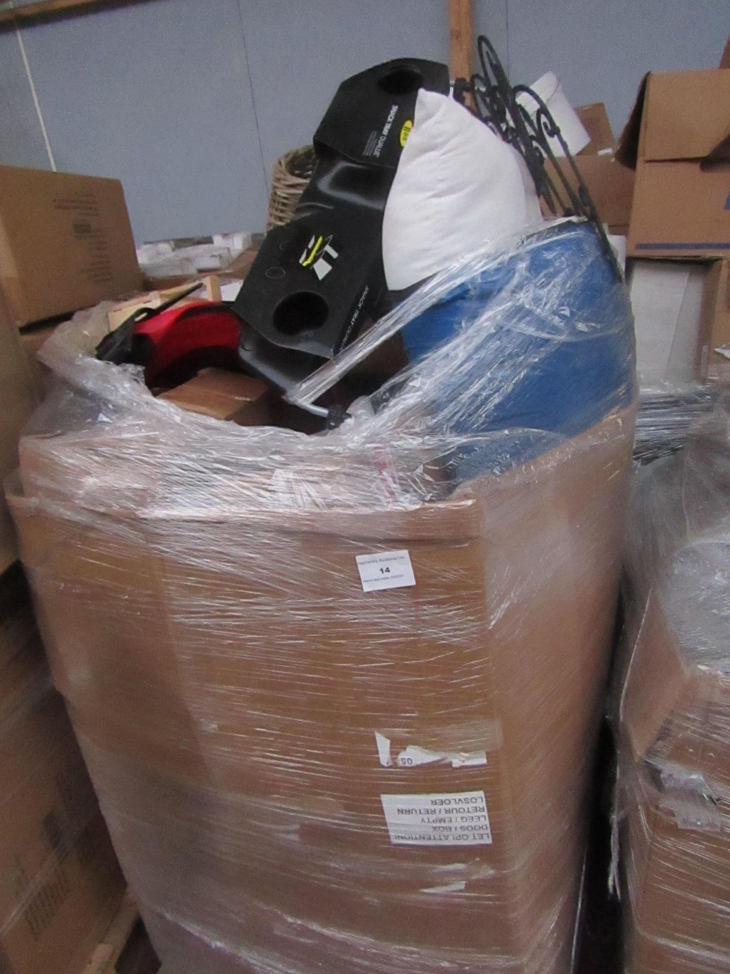 A pallet of Mixed raw customer returns and sample stock, the pallet is unmanifested and typically