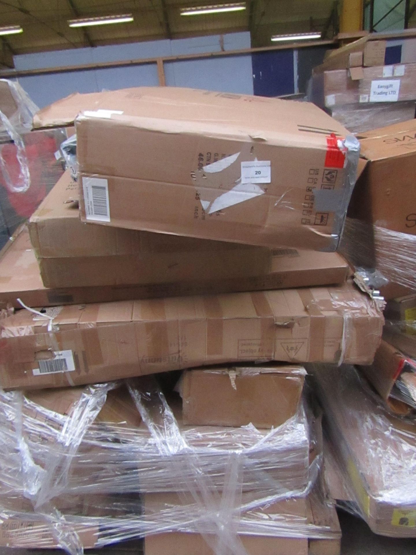 | 1X | PALLET OF HOM COM RAW CUSTOMER RETURNS PARTS, MOST WILL OR ARE INCOMPLETE I.E PACK 1 OF 2 BUT