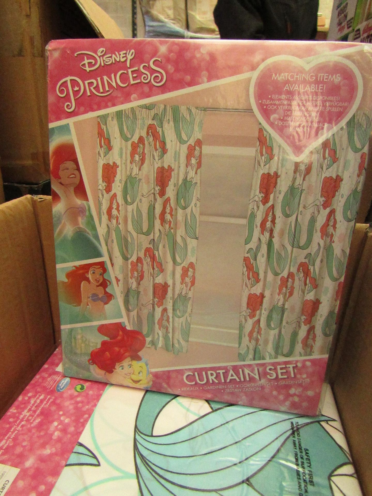 1 x Disney Princess Curtain Set 66" x 54" without Tie Backs new & packaged